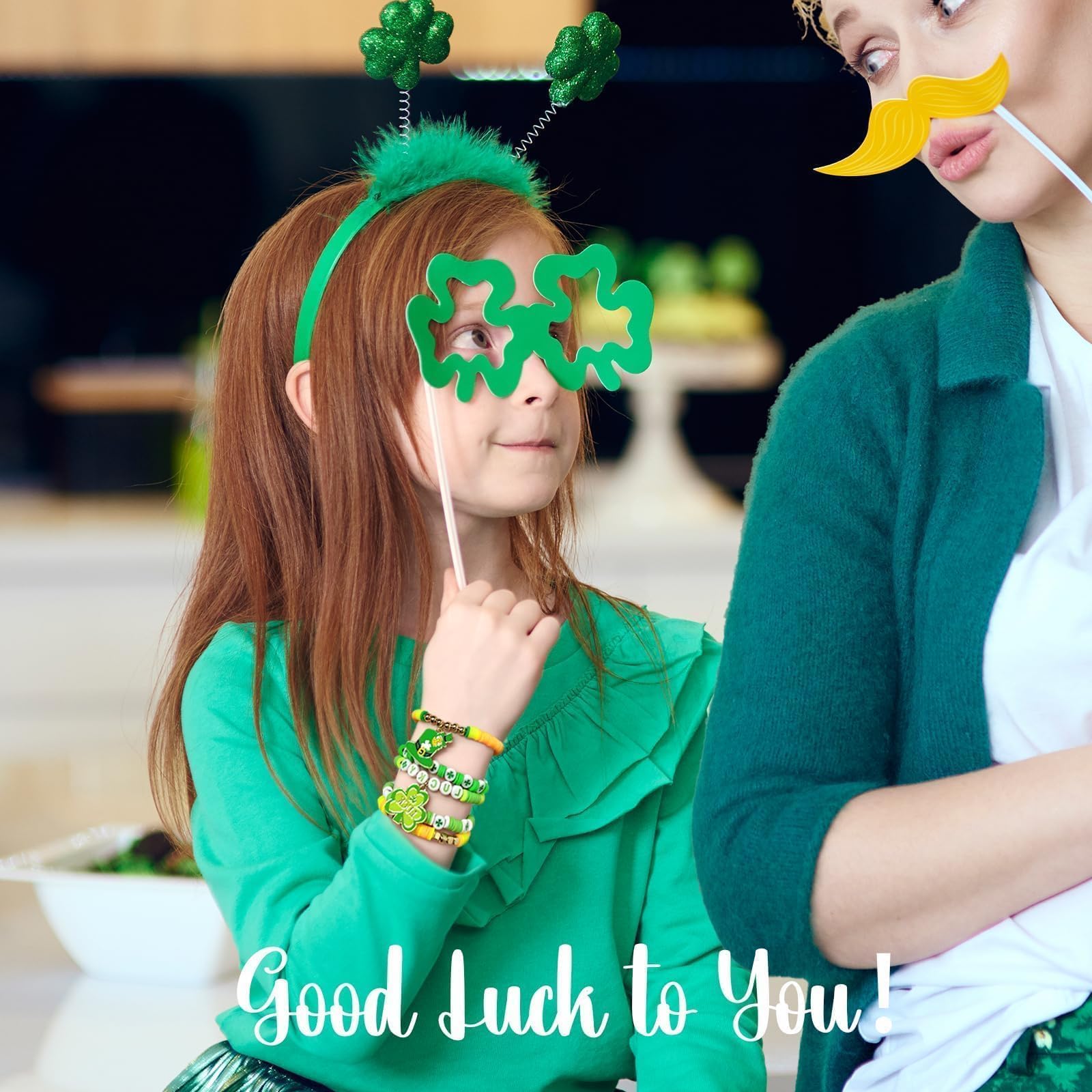Gionlion 3000 Pcs St. Patrick's Day Beads Kit - DIY Green Clay Beads for Friendship Bracelets, Women's Jewelry Making & Party Decorations | Perfect for Crafting, Gifts & Irish-Themed Celebrations