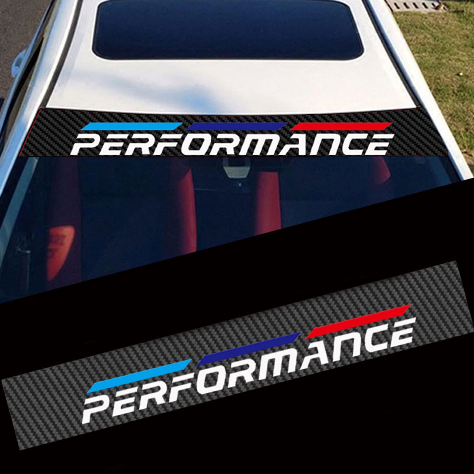 High-Quality Reflective Vinyl Sticker for Car Windshield - Fade-Resistant Waterproof Decorative Decal for BMW, M Performance & Vehicle Modification (Perfect for Night Visibility & Custom Car Styling)