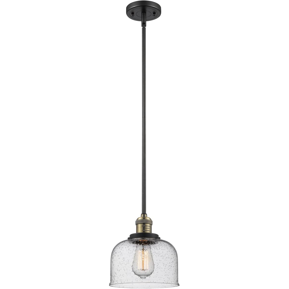 Innovations INNO201S-BAB-G74-LED Mini Pendant Light - Two-Tone Finish - Modern LED Lighting for Kitchen Island, Dining Room & Bedroom Decor