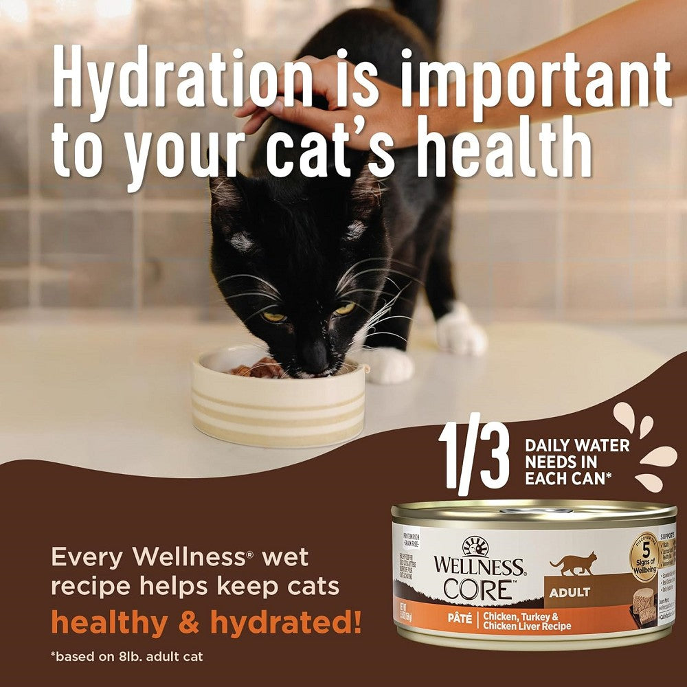 Premium CORE Pate Cat Food - Chicken, Turkey & Chicken Liver Recipe for Adult Cats - Grain-Free Wet Food for Healthy Digestion & Shiny Coat - Perfect for Picky Eaters & Daily Meals