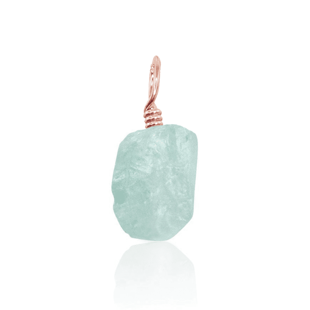 Natural Raw Blue Aquamarine Crystal Pendant Necklace - Healing Stone Jewelry for Women, Spiritual Gift, Meditation & Energy Balancing Accessory