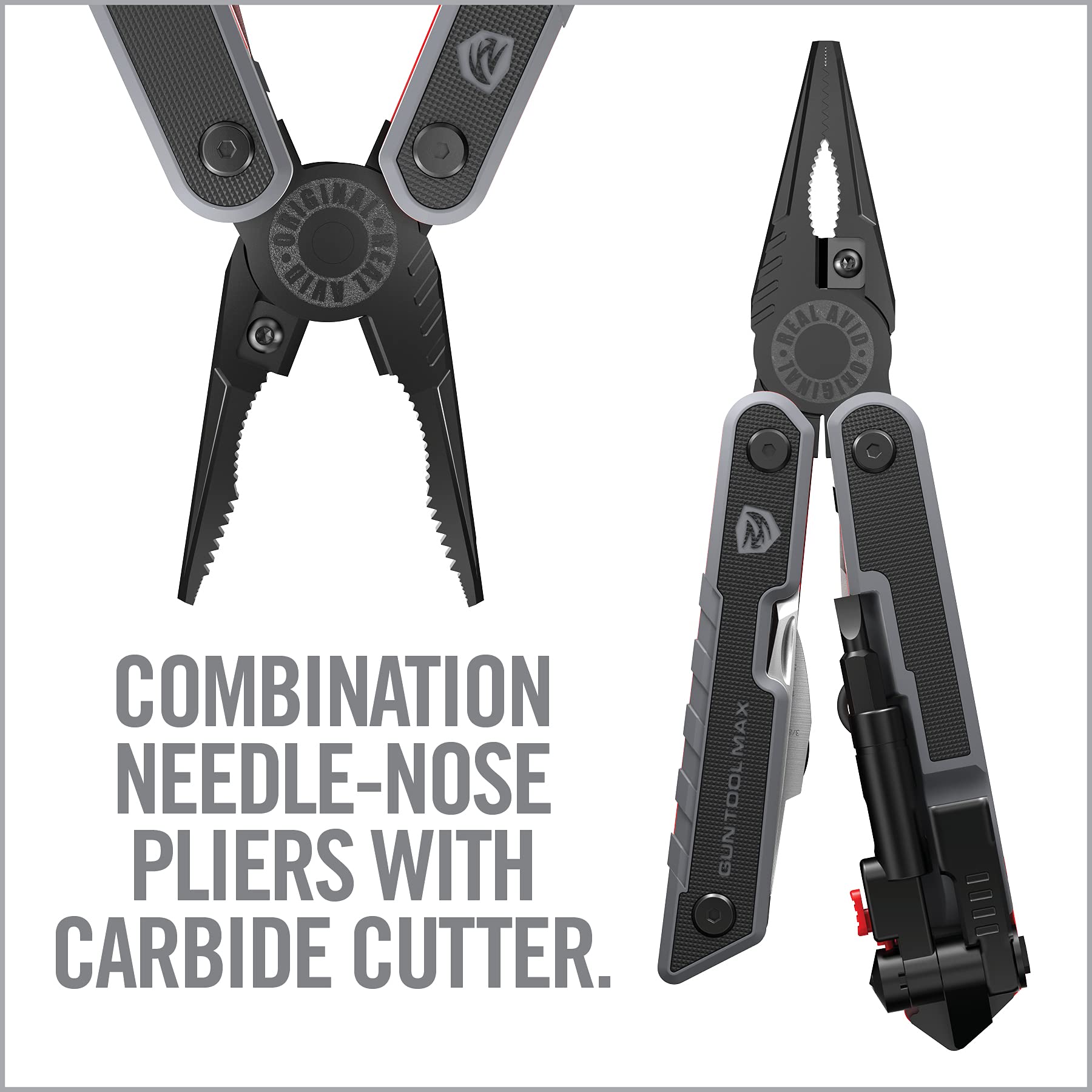 Real Avid Gun Tool Max - 37-in-1 Multitool for Gunsmithing & Firearm Maintenance | Includes Pliers, Wire Cutters, Knife Blade, Universal Choke Wrench, Bits & Wrenches | Durable Sheath Included | Ideal EDC Tool for Hunting, Shooting Range & Gun Owners (Black)