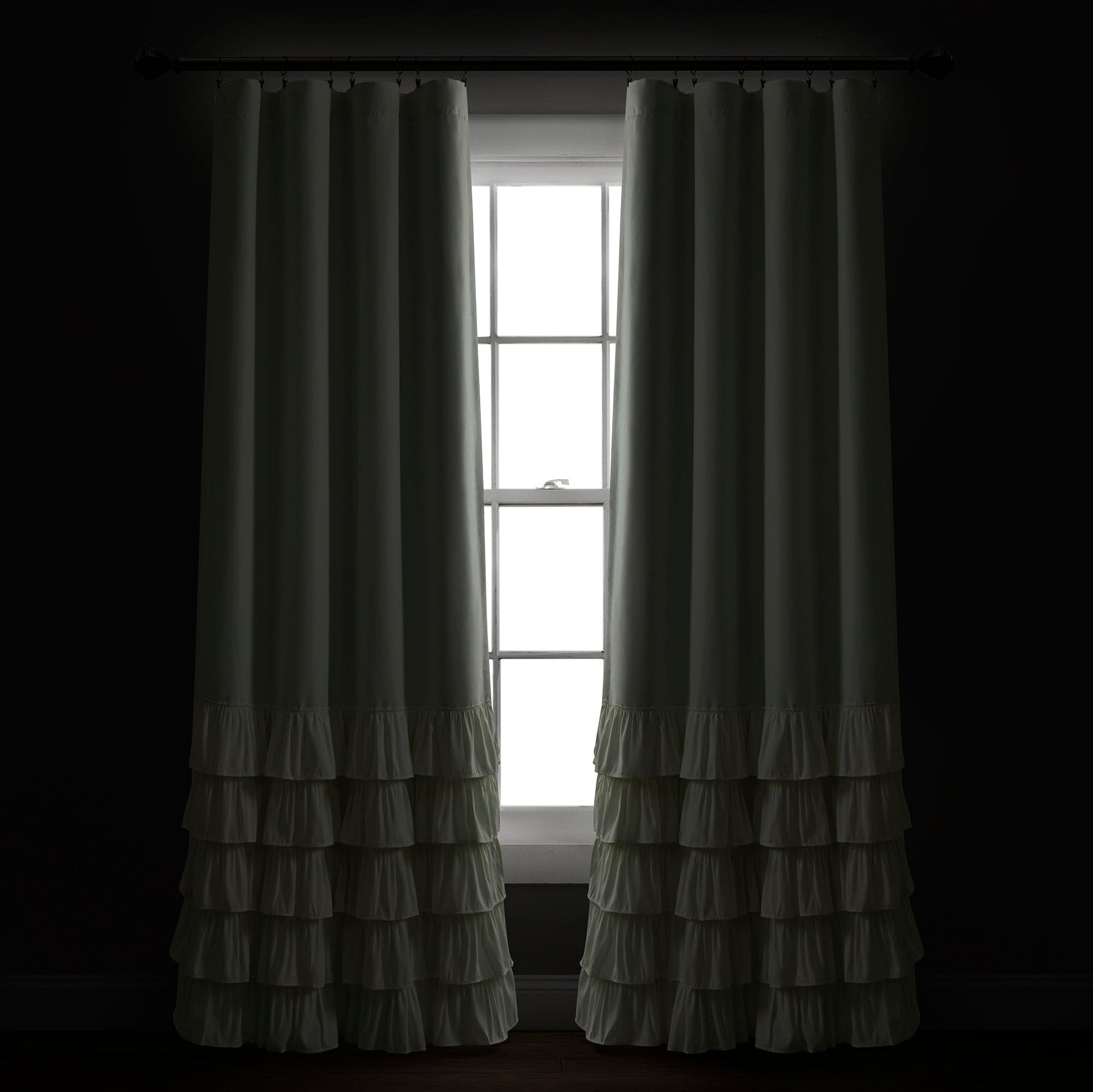 Allison Ruffle 100% Blackout Window Curtain Panel - Thermal Insulated Room Darkening Drapes for Bedroom & Living Room - Noise Reducing Home Decor