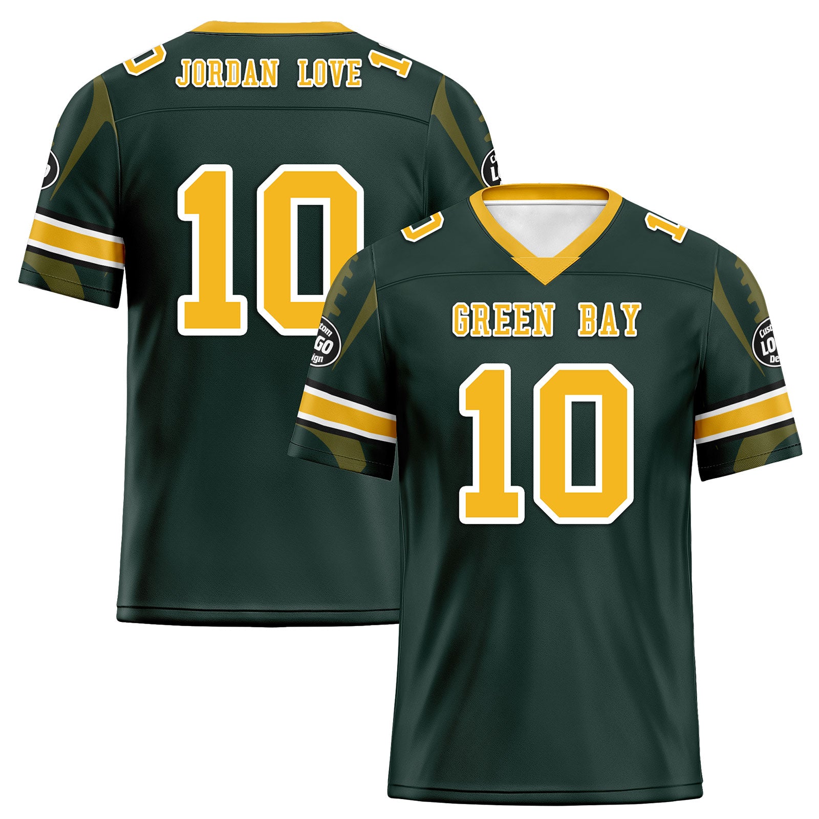Custom Green Bay Packers Football Jersey & Sports Shoes Combo - Personalized NFL Fan Gear for Men & Women - Perfect for Game Day, Tailgating & Football Enthusiasts