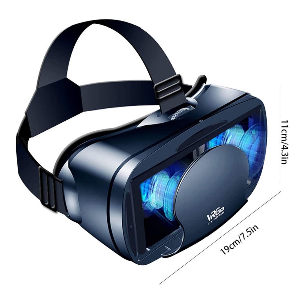 Tadoiooy VR Headset 3D Virtual Reality Glasses - Comfortable Adjustable Distance with Remote Control for 3D Movies & Gaming - Black Smartphone VR Headset - Perfect for Home Entertainment & Immersive Gaming Experience