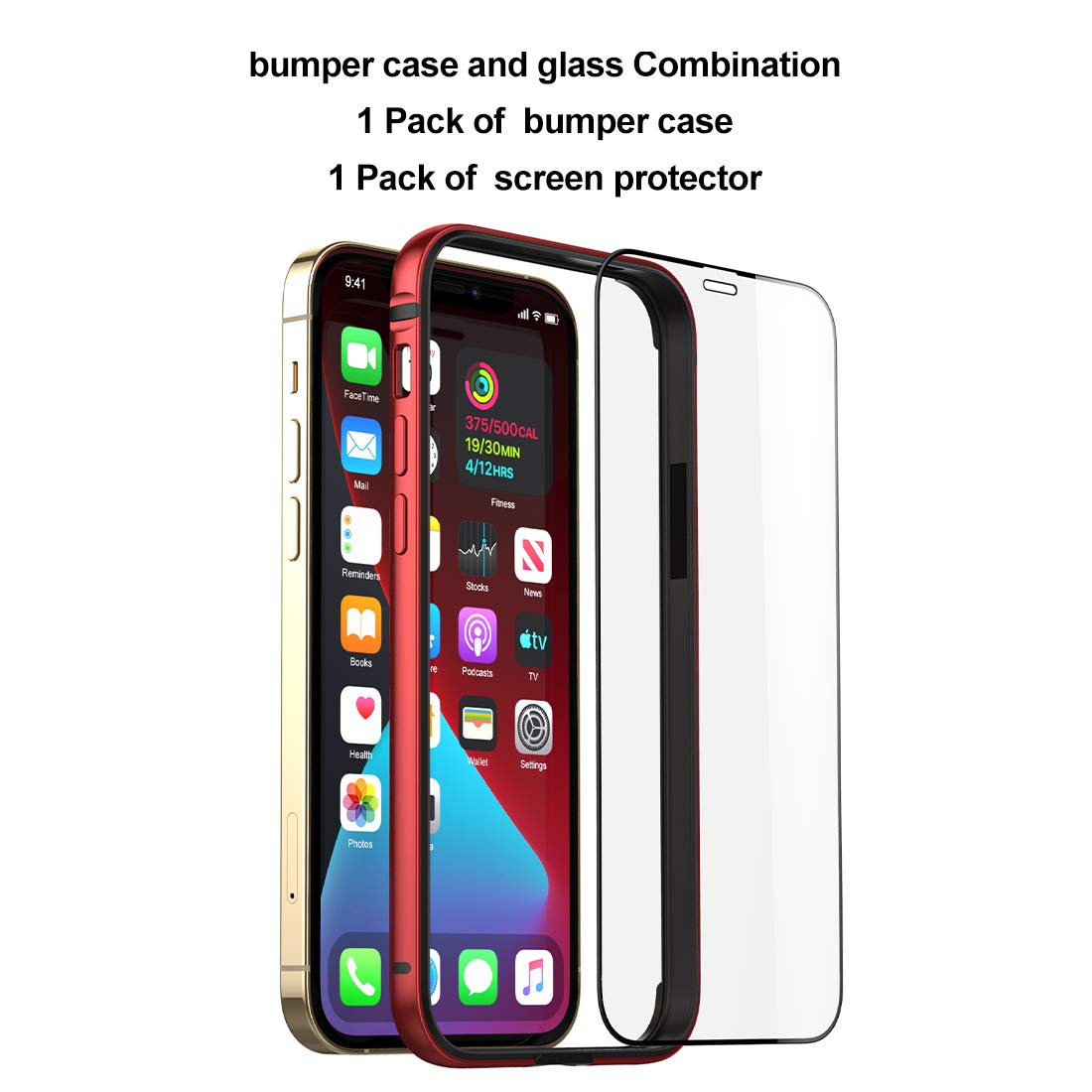 Eastcoo Ultra Slim Thin Phone Case for iPhone 12 & 12 Pro - Metal Bumper with Soft TPU Inner Shell | No Signal Interference | Supports Wireless Charging | Shockproof Protection | Perfect for Work, Travel & Everyday Use (Red)