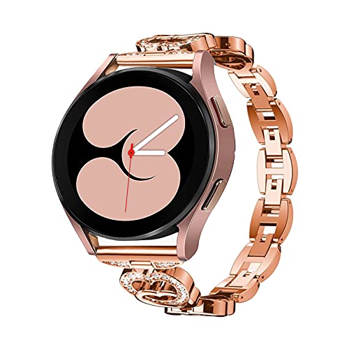 Aresh Compatible Samsung Galaxy Watch 5/5 Pro/4 40mm 44mm 45mm Bands for Women - 19.5mm Bling Rhinestone Diamond Bracelet Strap, Elegant Accessory for Work, Party & Special Occasions