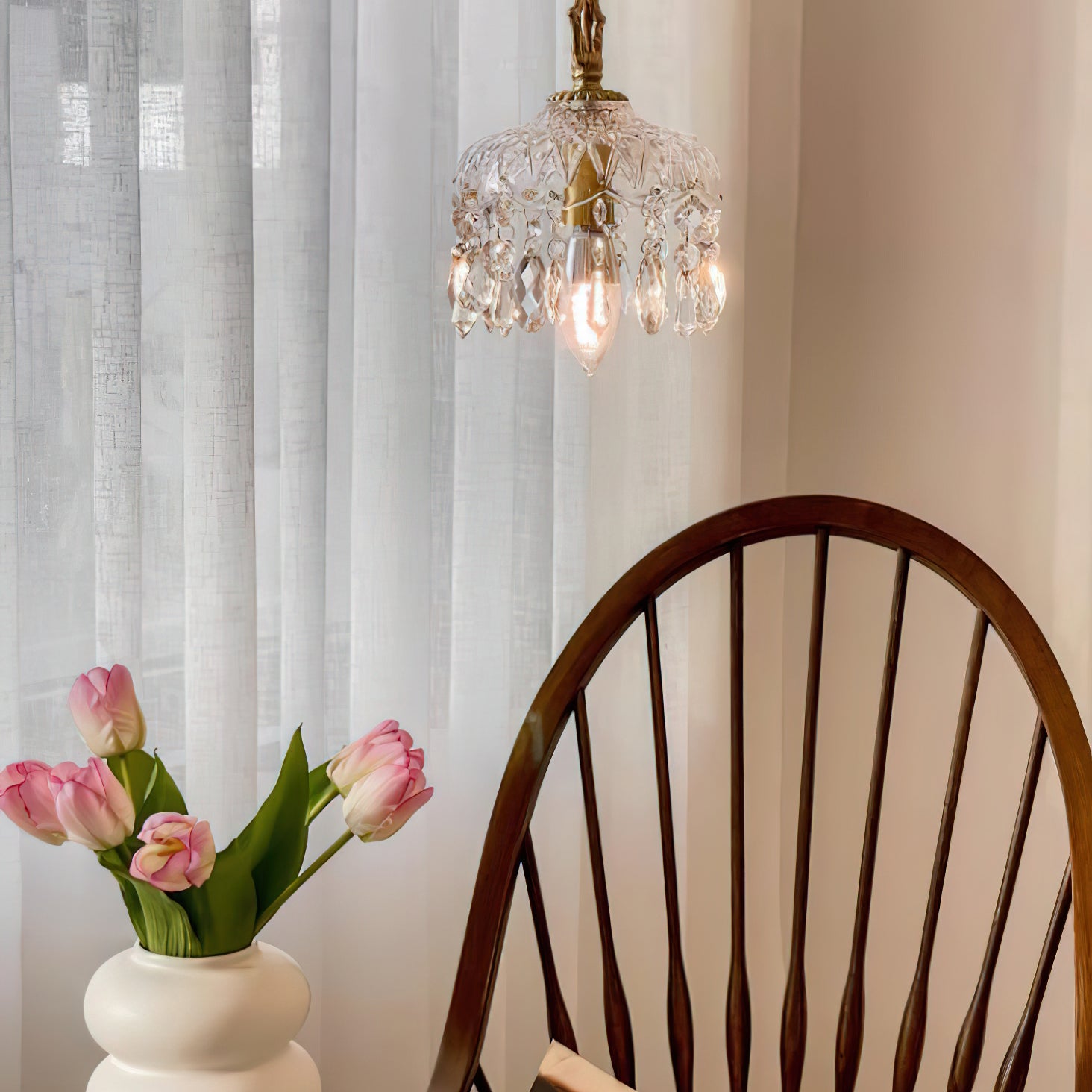 Crystal Haba Pendant Lamp - Modern Glass Ceiling Light Fixture for Dining Room, Kitchen, Living Room & Bedroom Decor