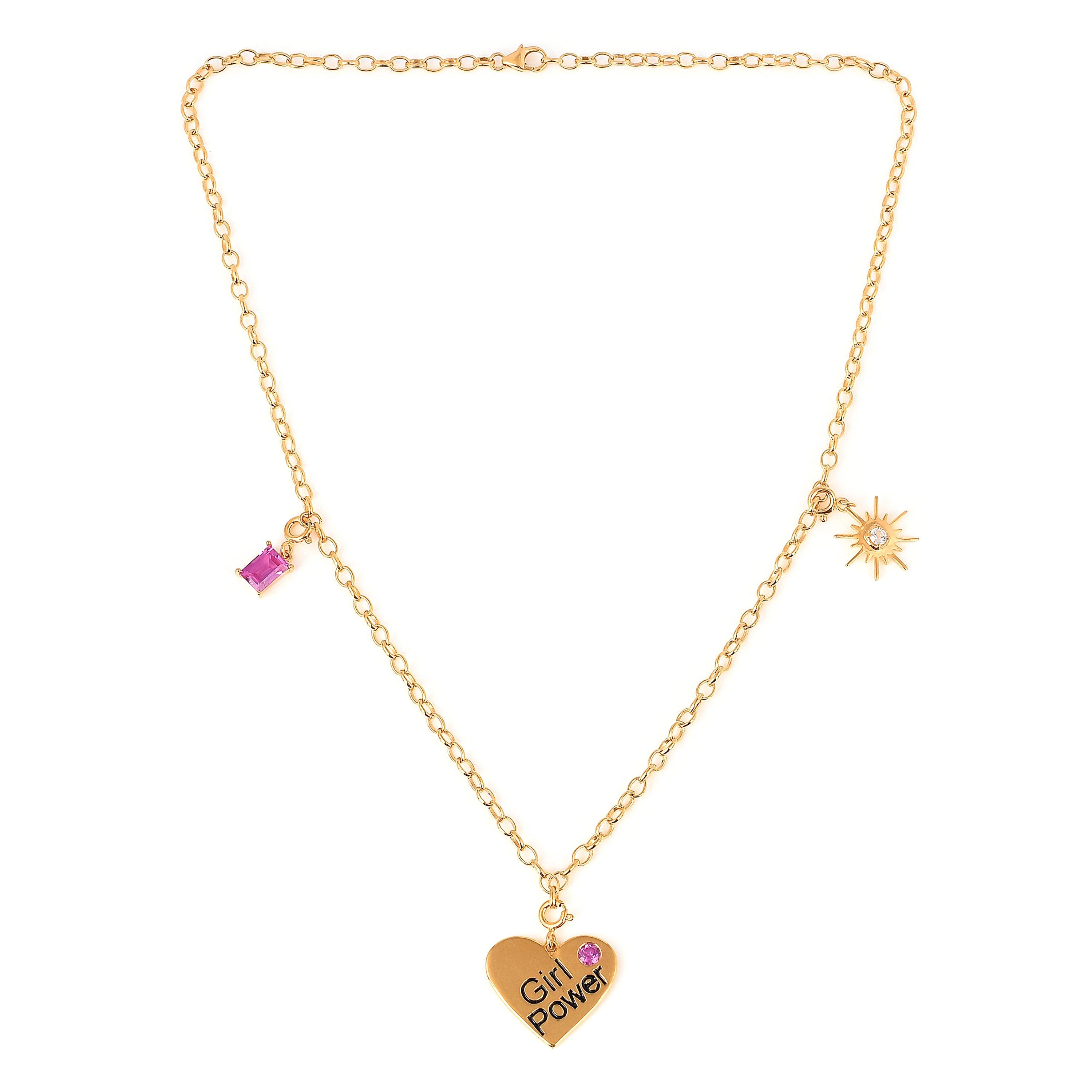 18K Gold Over Silver Heart Charm Necklace for Women - Elegant Layering Piece for Valentine's Day, Anniversary & Everyday Wear