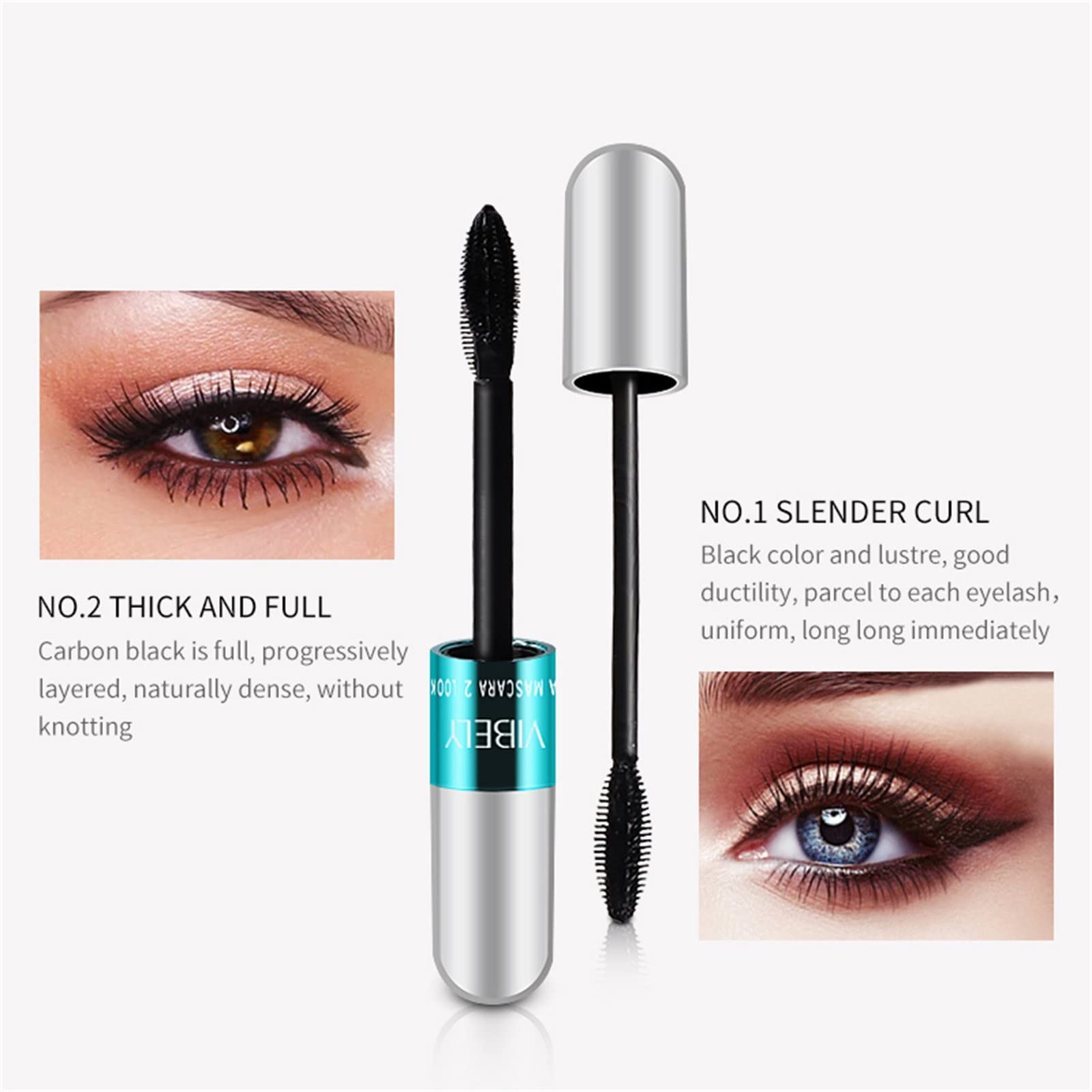 5X Longer 2-in-1 Waterproof Mascara for Natural Lengthening & Thickening - Long Lasting Lower Lash Mascara by Lash Cosmetics (Size A) | Perfect for Daily Wear, Special Occasions & Sensitive Eyes
