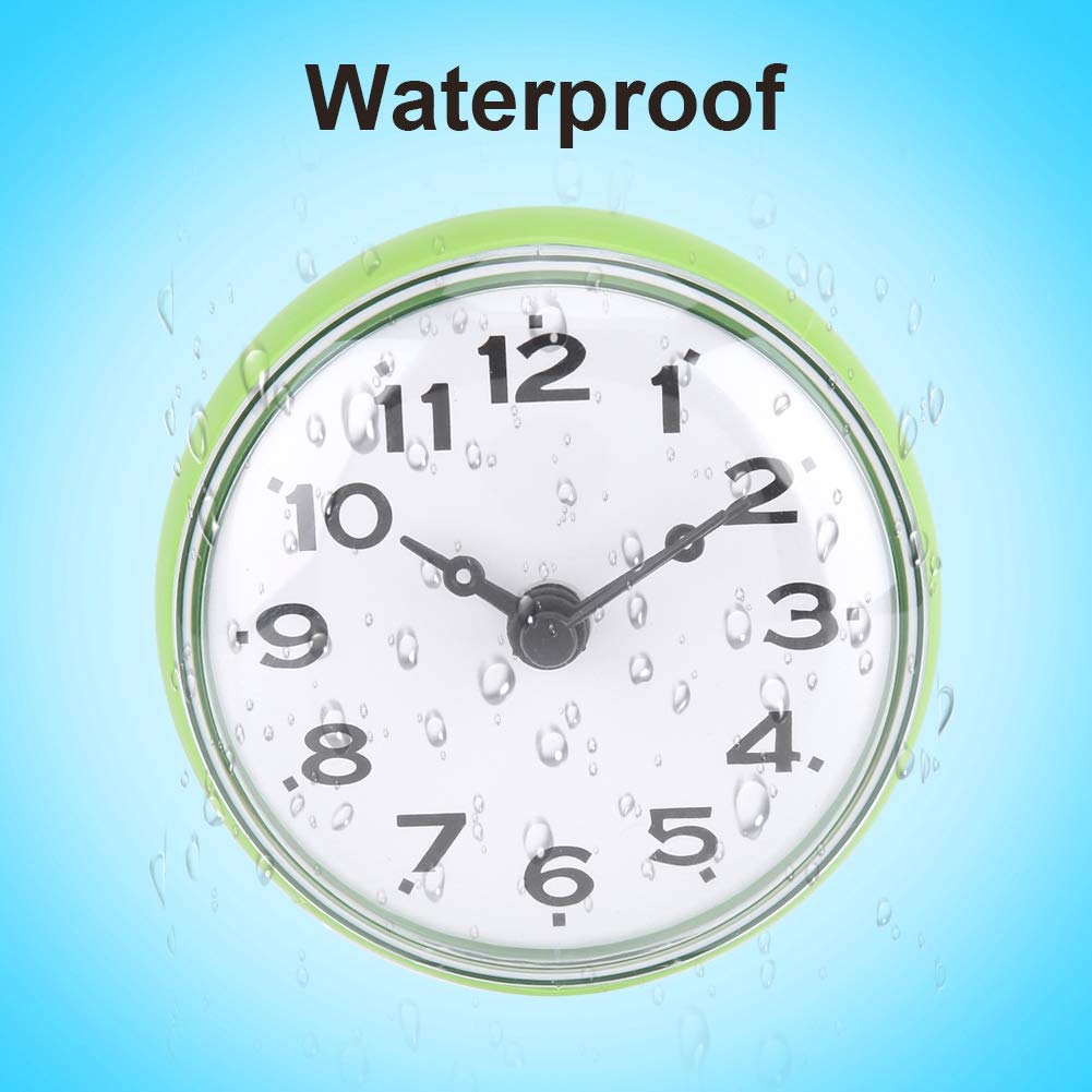 Waterproof Suction Wall Clock for Bathroom - Valentine's Gift for Kids & Friends (Green) - Perfect for Shower & Home Decor
