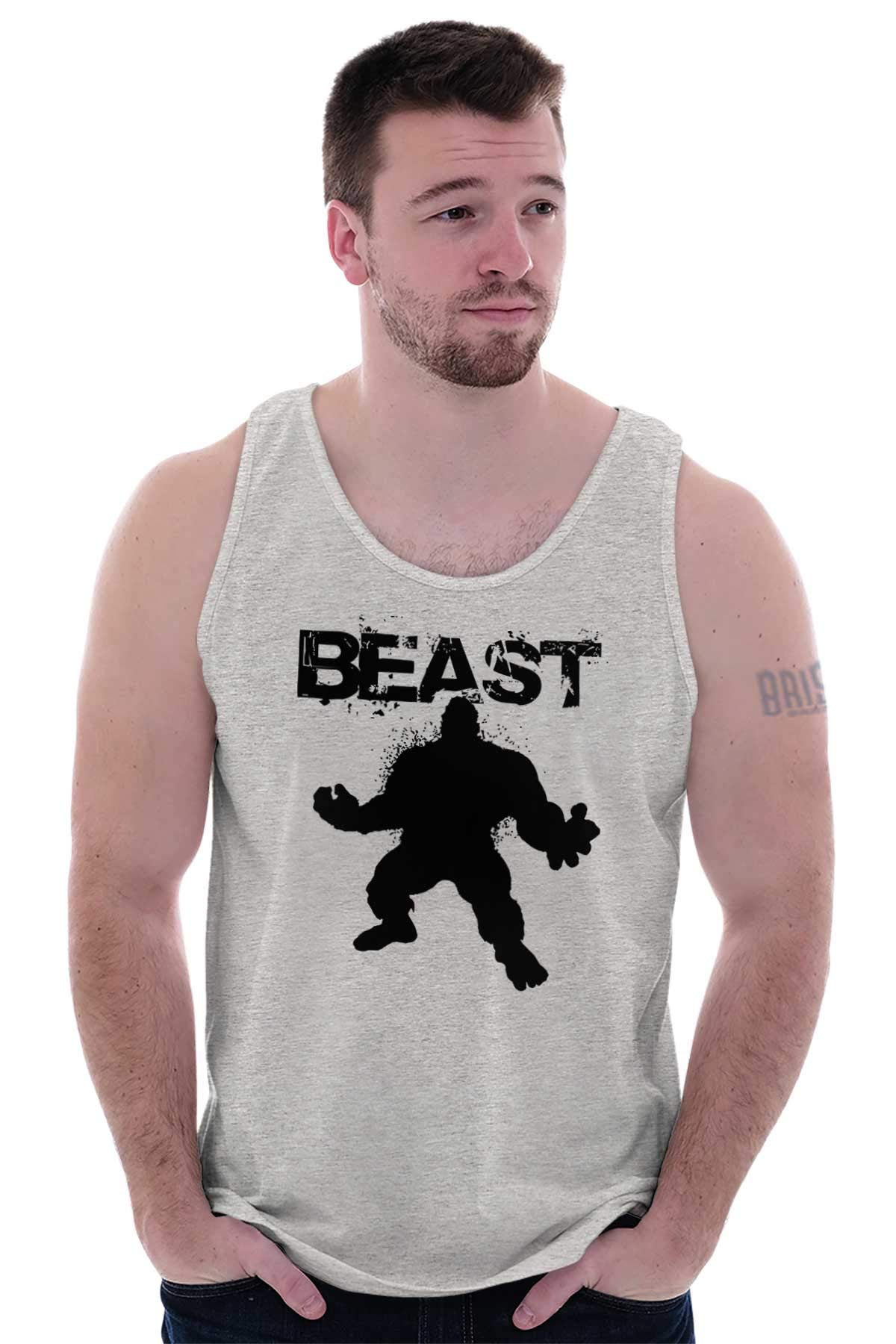 Brisco Brands Beast Gym Fitness Meathead Tank Top Sleeveless Tee for Men - Workout, Bodybuilding & Gym Training Apparel