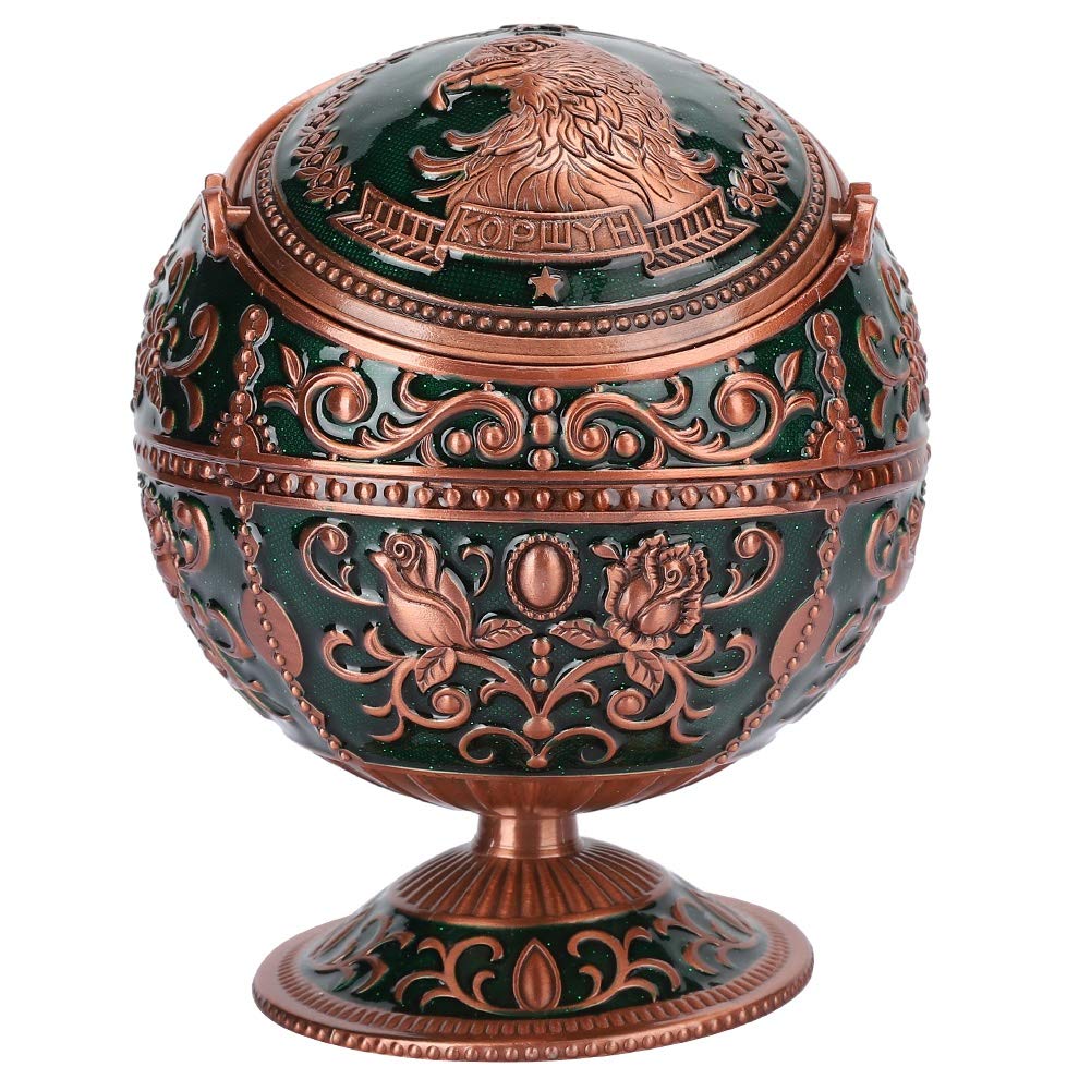 Windproof Ball Ashtray with Lid Holder - Office & Home Desk Decoration for Smoking Accessories - Perfect for Indoor Use, Outdoor Patios, and Workspaces