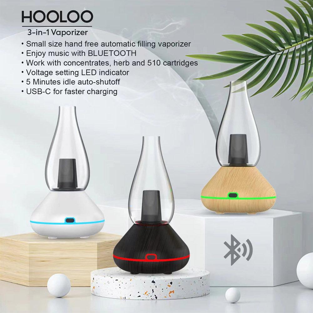 HOOLOO Automatic Filling E Rig with Bluetooth Speaker - Wax & Dry Herb Vaporizer for 510 Cartridges | Portable Dab Rig for Home & Outdoor Use | Perfect for Parties, Camping & Relaxation