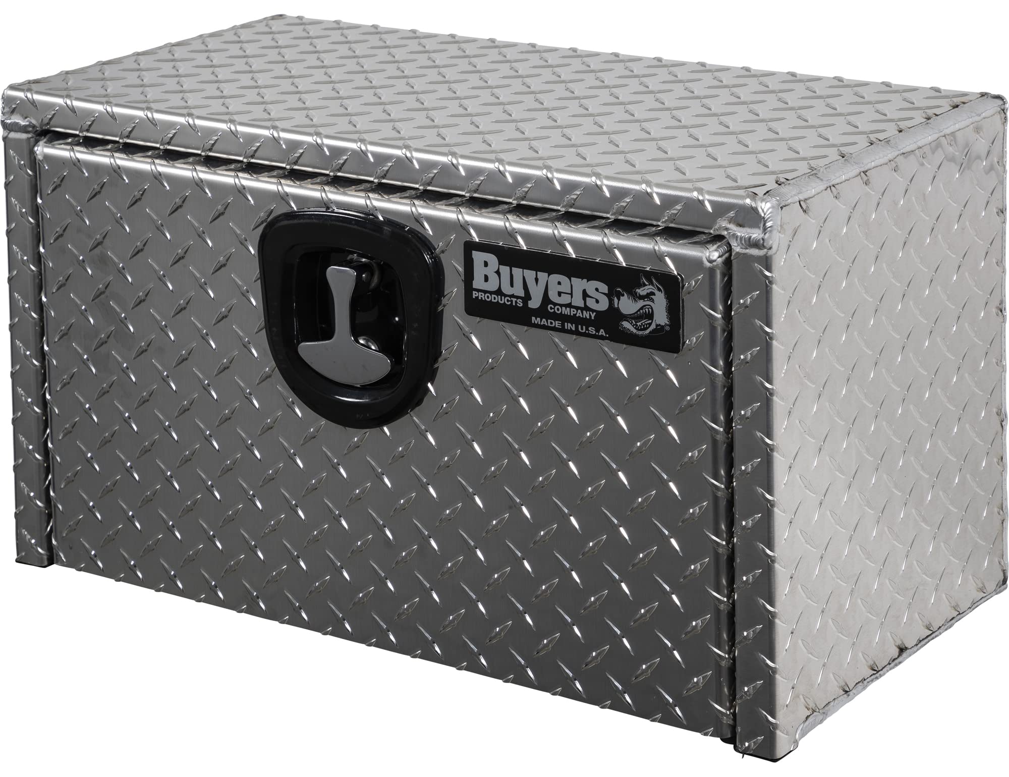 Diamond Tread Aluminum Underbody Truck Tool Box with Compression Latch - 14x12x24 Inch Heavy Duty Storage Box for Pickup Trucks | Made in USA | Durable Job Box for Tools & Equipment Organization | Ideal for Construction, Farming & Off-Road Work