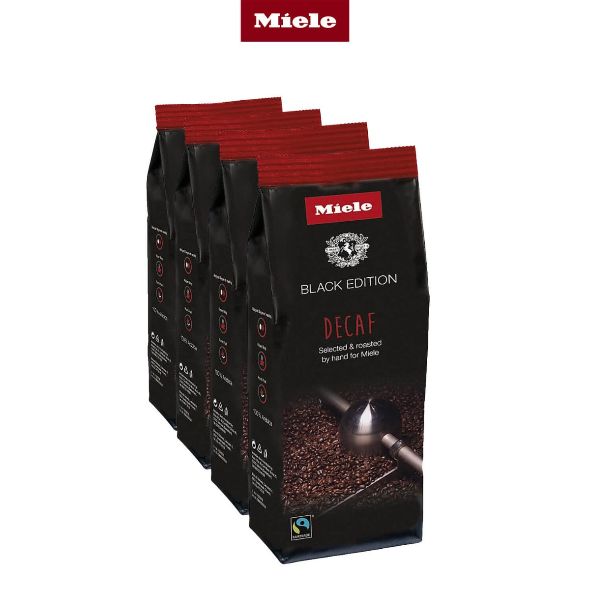 Miele Premium Decaf Coffee Black Edition - 4 Pack | Rich & Smooth Flavor | Perfect for Home, Office & Gifting