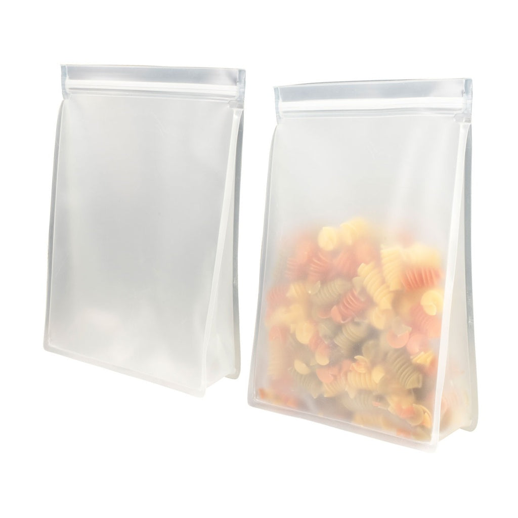 Avanti 2L Reusable Tall Stand Up Bags - 2 Pack | Eco-Friendly Grocery Shopping & Storage Solution for Kitchen, Pantry, and Picnics