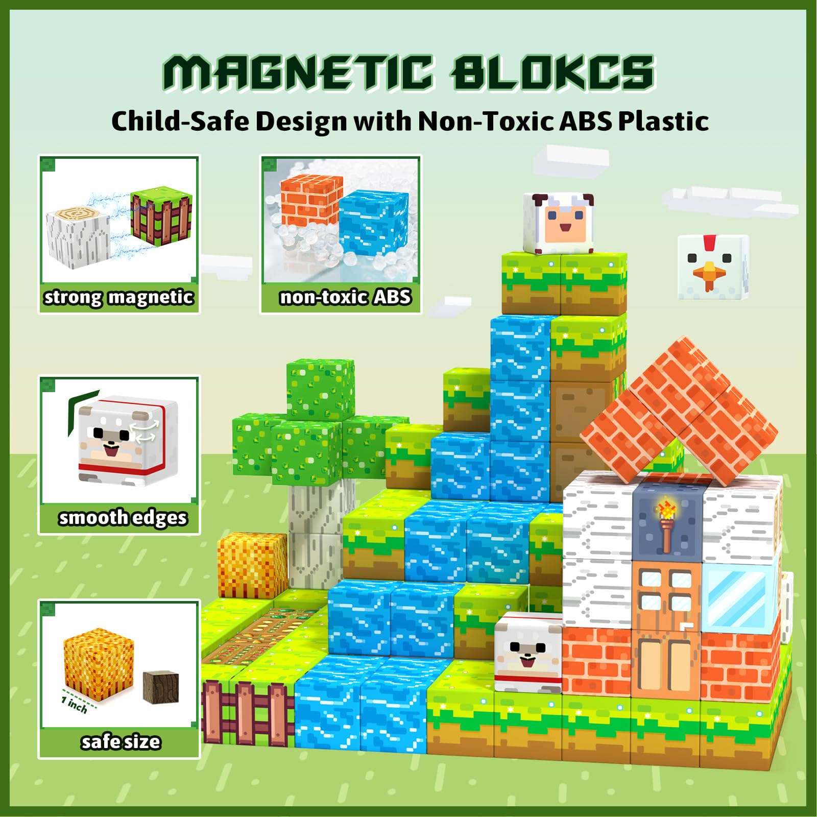 Magnetic Building Blocks for Kids - STEM Educational Toys for Ages 3-13 | Creative Construction Set for Boys & Girls | Perfect Christmas & Birthday Gift | Great for Classroom Learning & Home Play