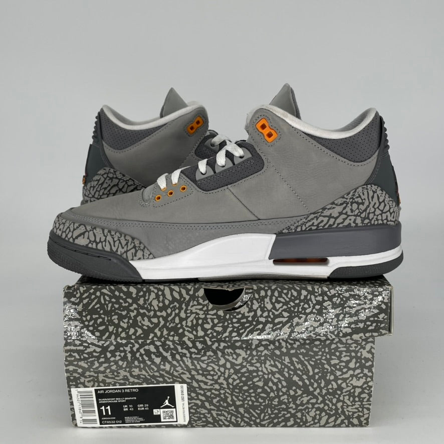 Original Air Jordan 3 Retro 'Cool Grey' Men's/Women's Basketball Shoes Sizes 11 & 12.5W (CT8532-012) - Perfect for Streetwear & Sneaker Collectors