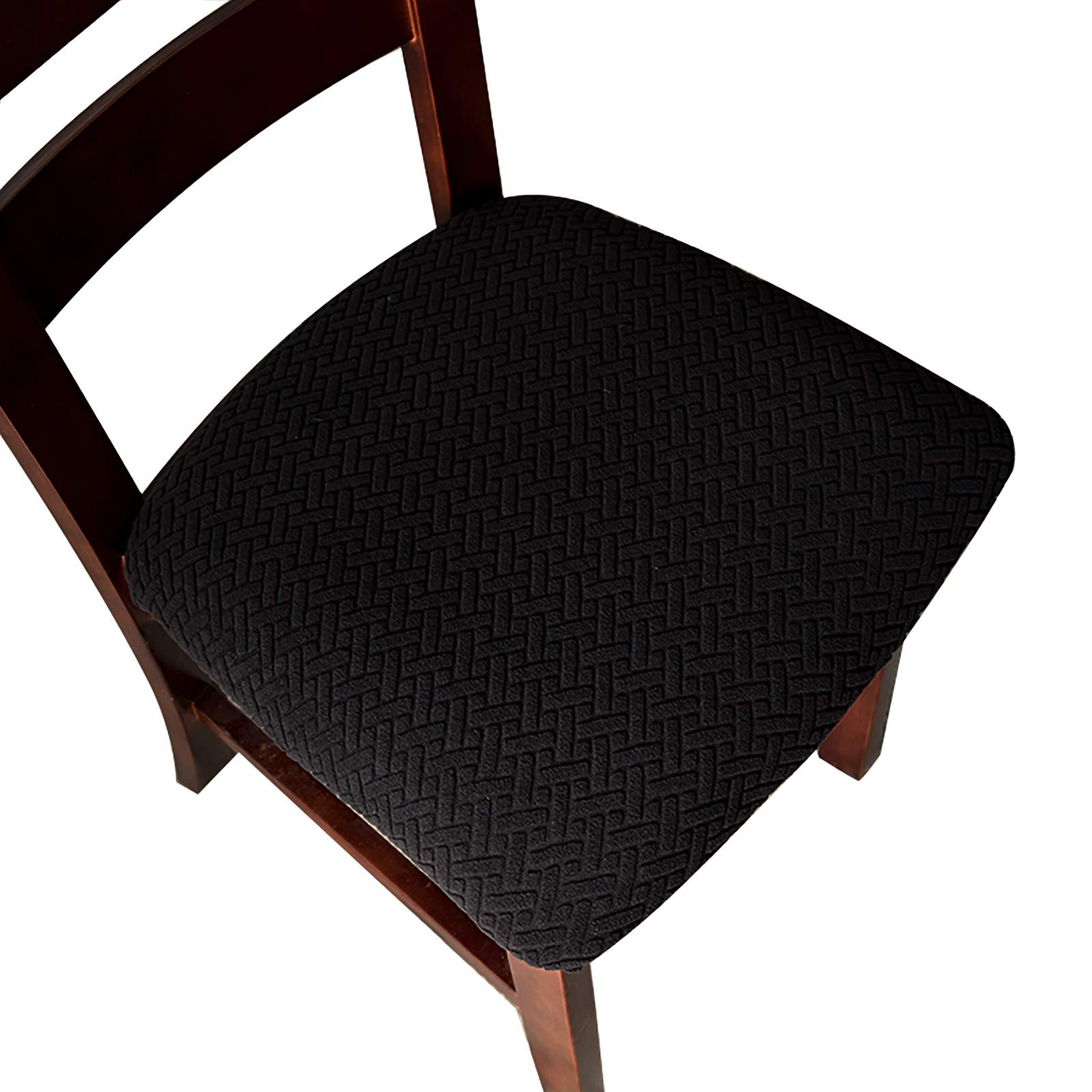 Black Genina Dining Chair Covers (4 Pcs) - Waterproof & Stylish for Kitchen & Dining Room