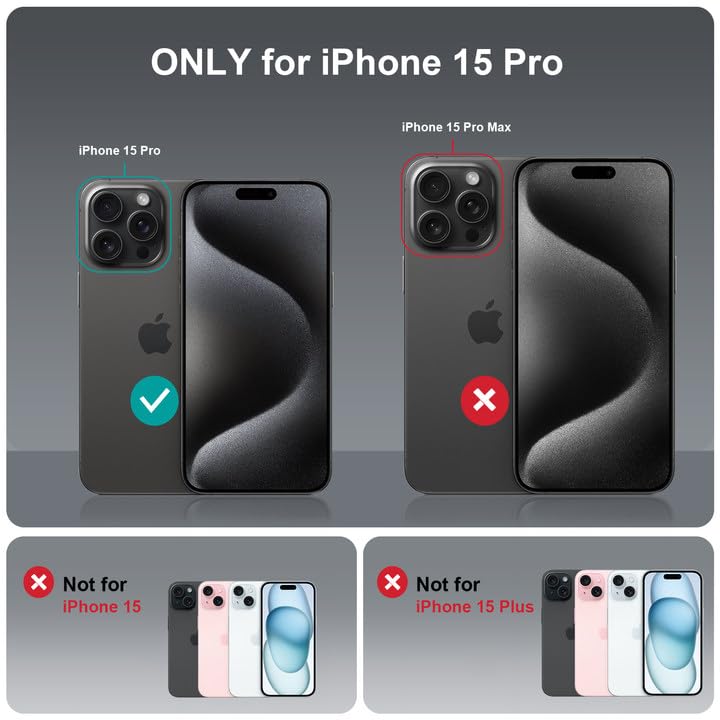 iPhone 15 Pro Magnetic Case - Military Grade Drop Tested, MagSafe Compatible Slim Protective Cover | Clear Non-Yellowing Phone Case for Everyday Use & Outdoor Activities
