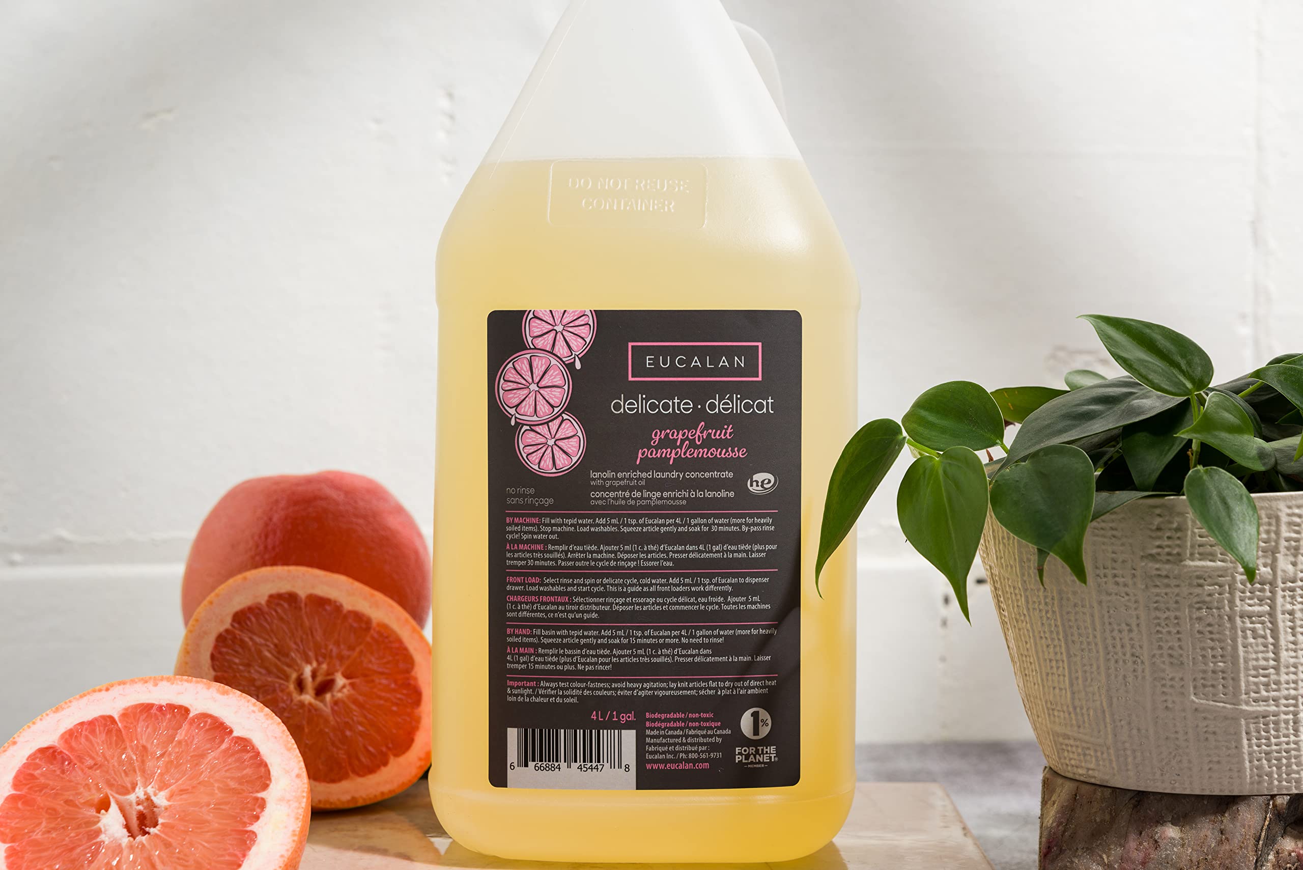 Eucalan Delicate Wash Grapefruit Scent - Gentle Laundry Detergent for Hand Wash & Delicate Fabrics - Perfect for Wool, Silk, Cashmere & Baby Clothes - 16.9 fl oz Jug