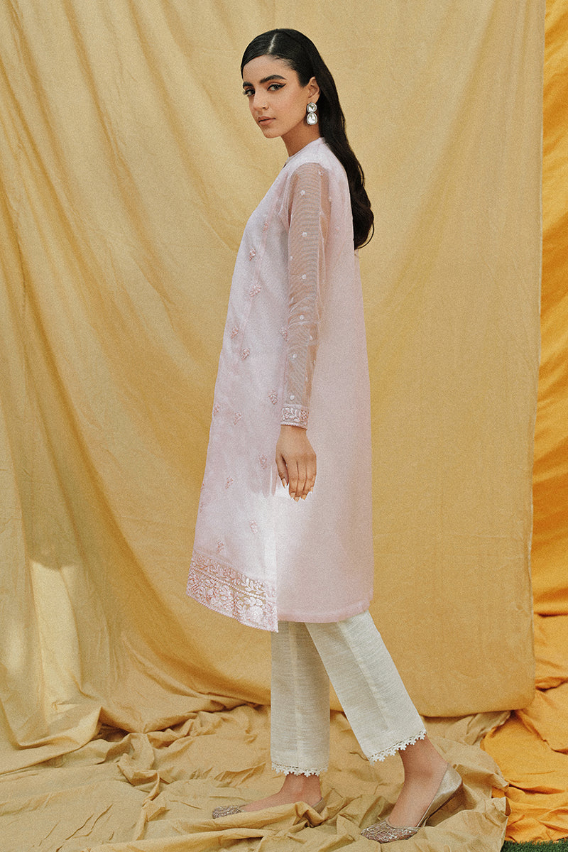 Lavender Pearl Embroidered Shirt for Women - Elegant Floral Blouse for Casual & Office Wear - Perfect for Spring & Summer Outfits
