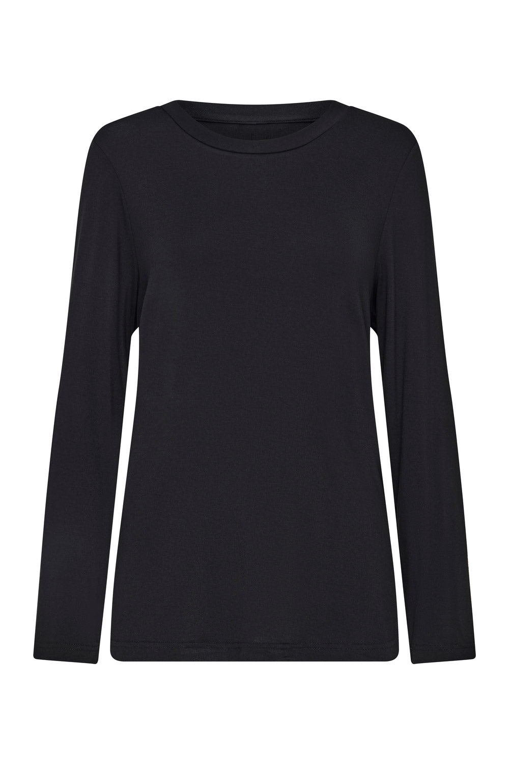 Classic Black Bamboo Long Sleeve Top for Women - Soft & Comfortable Eco-Friendly Shirt for Casual Wear, Yoga & Everyday Outfits