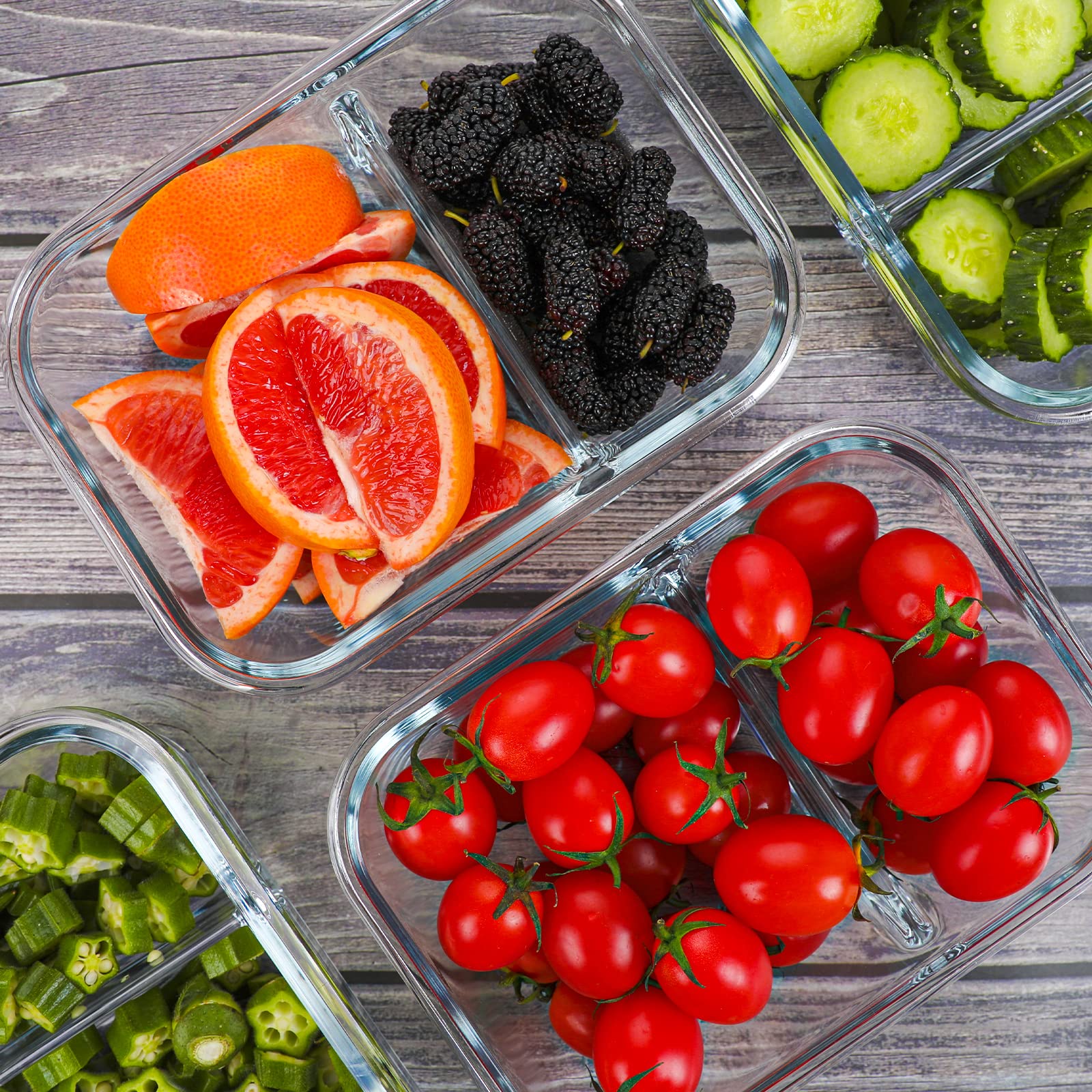 10-Pack 30oz Glass Meal Prep Containers with Lids - 2 Compartment Airtight Food Storage Containers | Microwave, Oven, Freezer & Dishwasher Safe | Perfect for Meal Prepping, Lunches, Leftovers & Office Bento Boxes