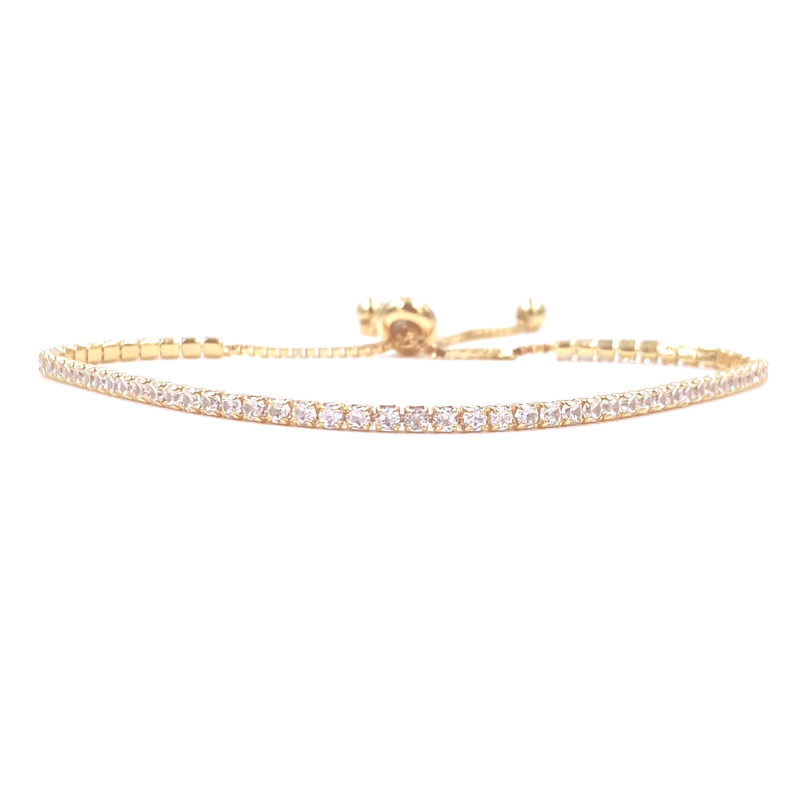Ashley Gold Sterling Silver Adjustable Toggle Tennis Bracelet for Women - Elegant Jewelry Gift for Anniversary, Birthday & Special Occasions