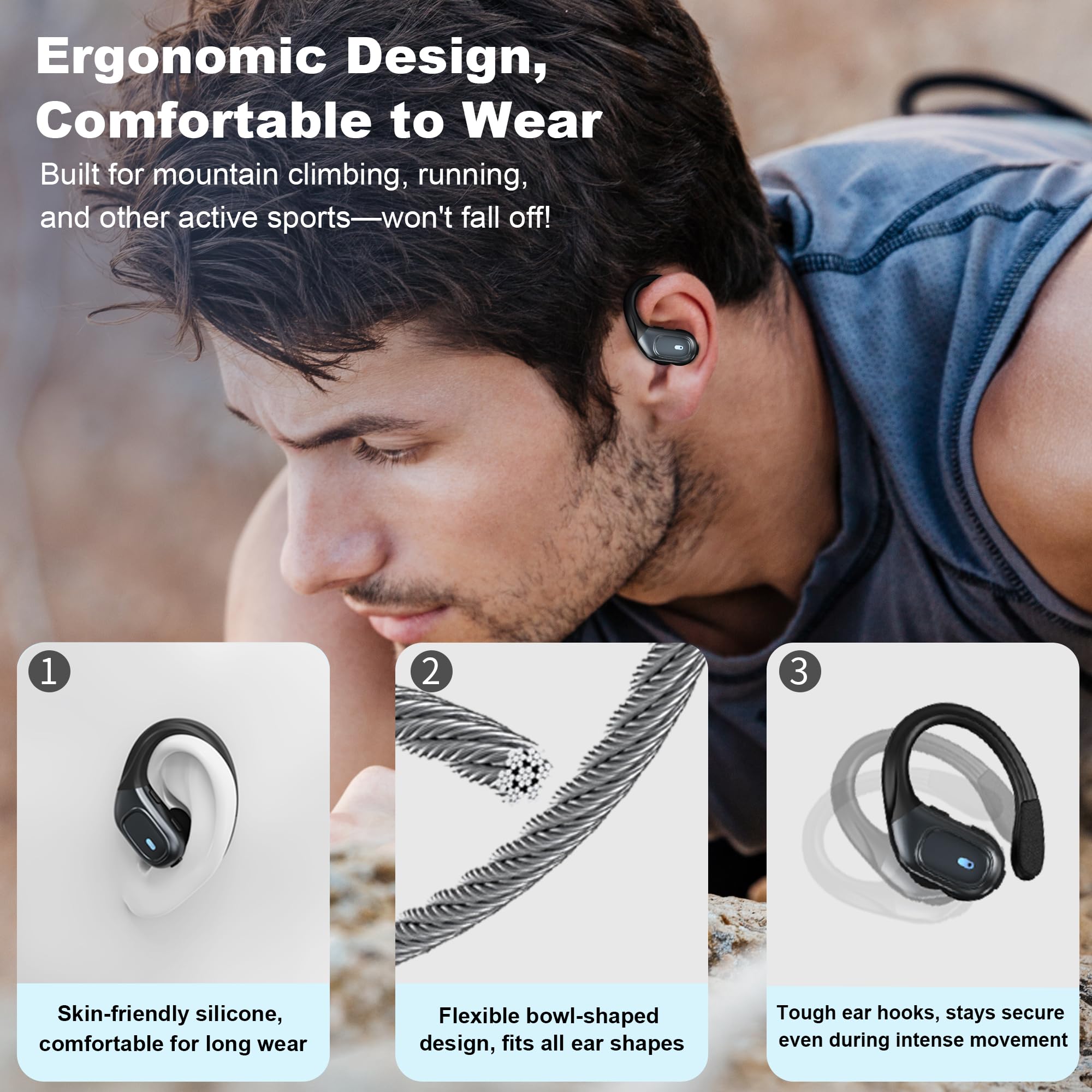 AI Language Translator Earbuds with 144 Languages & Accents - 3-in-1 Real-Time Translation Headphones for iOS & Android - Perfect for Travel, Business Meetings & Language Learning (Black)