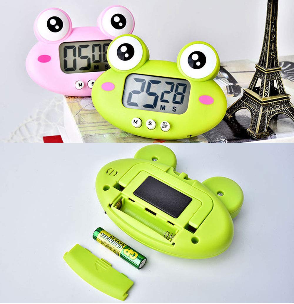 Cartoon Frog Electronic Kitchen Timer - 99 Minute Countdown with Loud Alarm, Cooking Timer for Baking, BBQ, Homework & Classroom (Green)