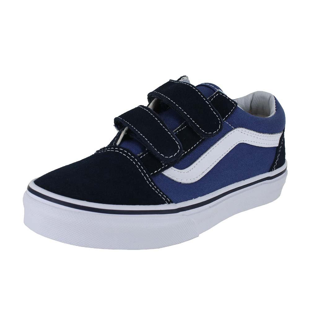 Vans Boys Low Top Sneakers - Navy & True White Casual Shoes for Kids | Comfortable Skate Shoes for School, Play & Everyday Wear (Size 3 AU)