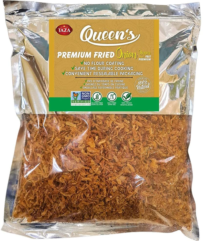 Queen's Non-Coated Crispy Onions - 100% Natural & Vegan, GMO Free, Gluten Free (2.2 Pounds) - Perfect for Salads, Burgers, Soups & Asian Dishes