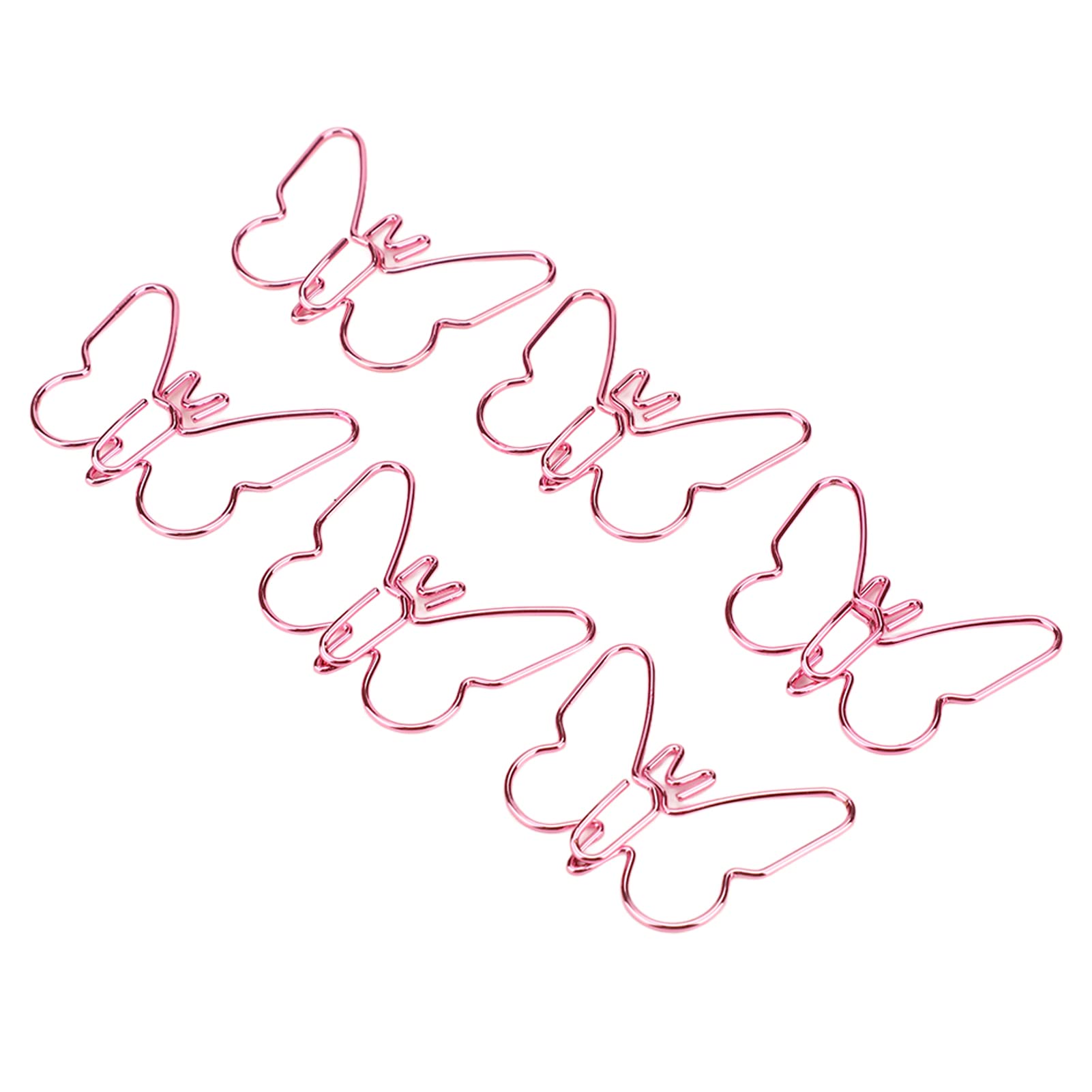 50Pcs Pink Butterfly Shaped Metal Paper Clips - Cute Office & School Supplies for Notebooks, Documents, Scrapbooking & Gift Wrapping - Decorative Bookmarks & Stationery Accessories