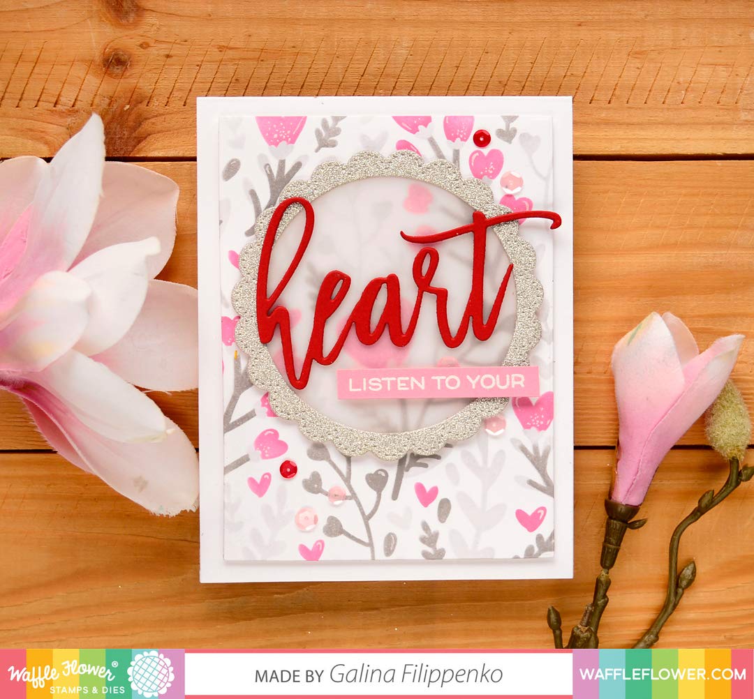 Waffle Flower Oversized Heart Stamp Set for Card Making, Scrapbooking & DIY Crafts - Perfect for Valentine's Day, Wedding Invitations & Handmade Greeting Cards