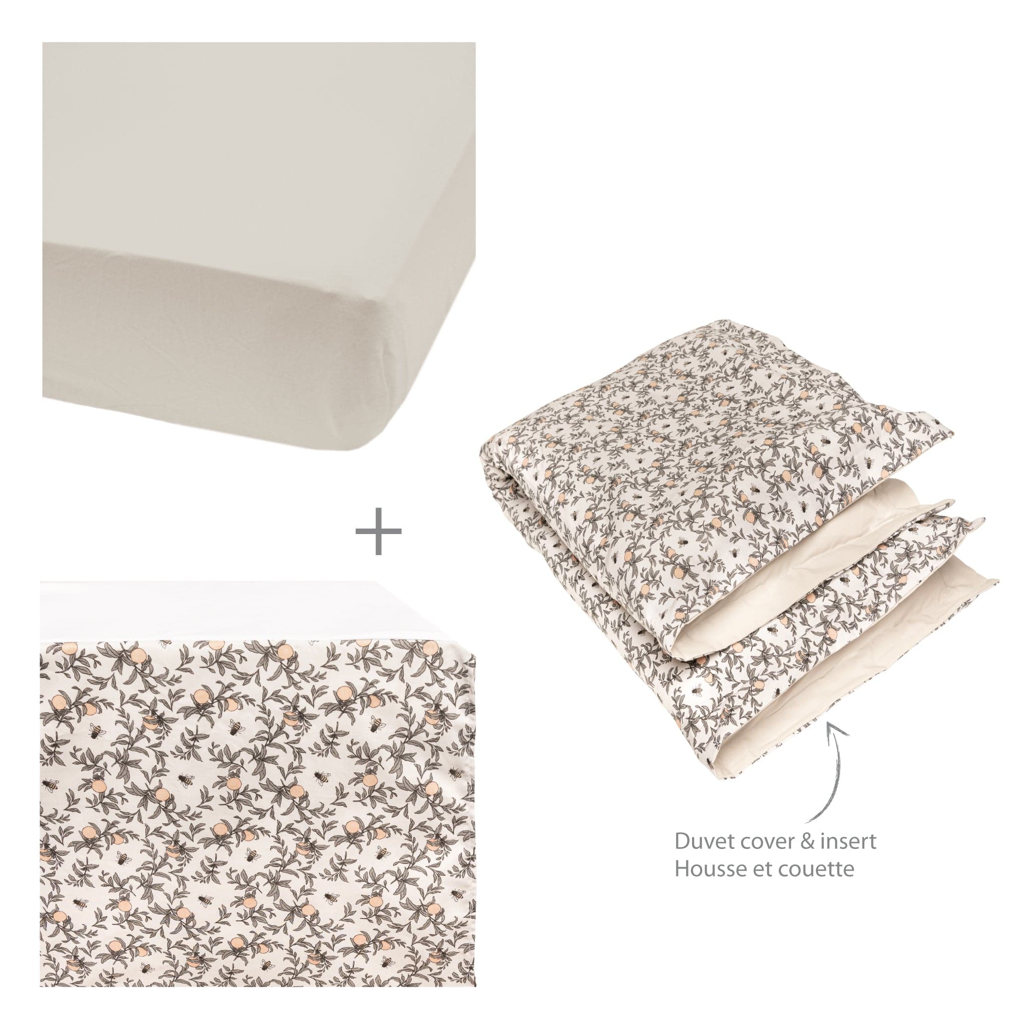 4-Piece Crib Bedding Set - Honeybees Nursery Collection by Solange Pilote | Soft & Safe Baby Crib Sheets, Blanket & Decor | Perfect for Newborns & Toddlers Nursery Room