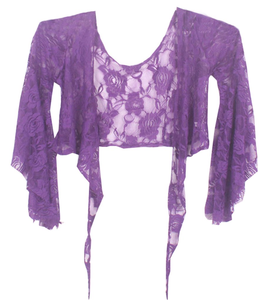 Sexy Women's Lace Butterfly Sleeve Crop Top for Belly Dance & Night Out | Elegant Bohemian Party Blouse for Clubwear, Festival Outfits & Performance Costumes
