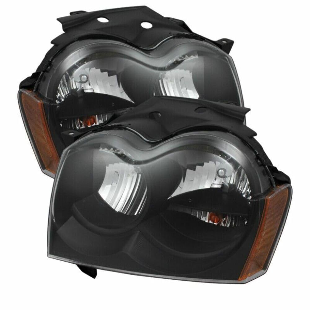 xTune Auto 9023248 Crystal Headlights - Black/Clear LED Headlight Assembly for Improved Night Visibility - Perfect for Jeep Wrangler, Dodge Ram & Off-Road Vehicles