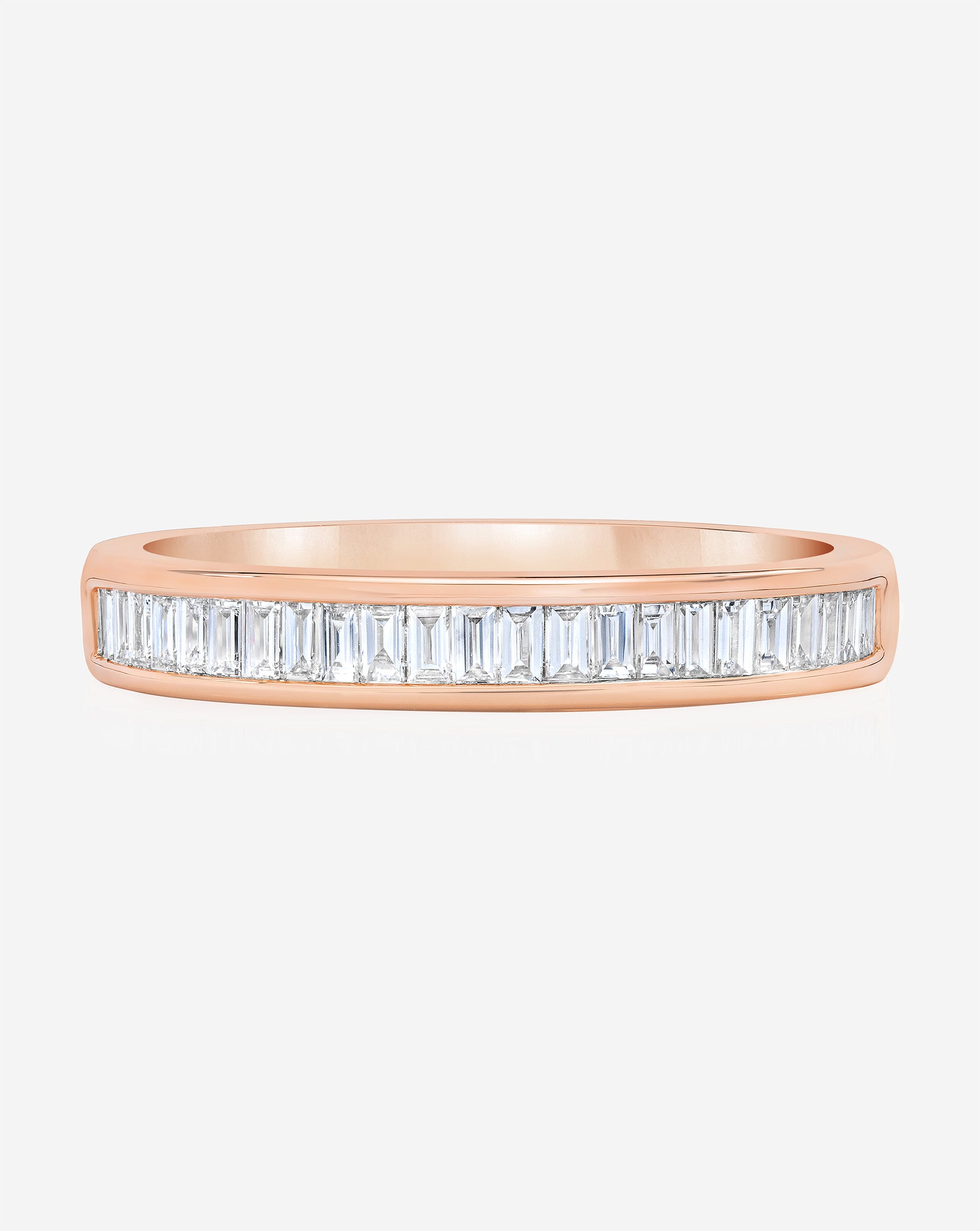 Baguette Diamond Channel Set Half Band Ring - Elegant Wedding, Engagement & Anniversary Jewelry Gift for Women