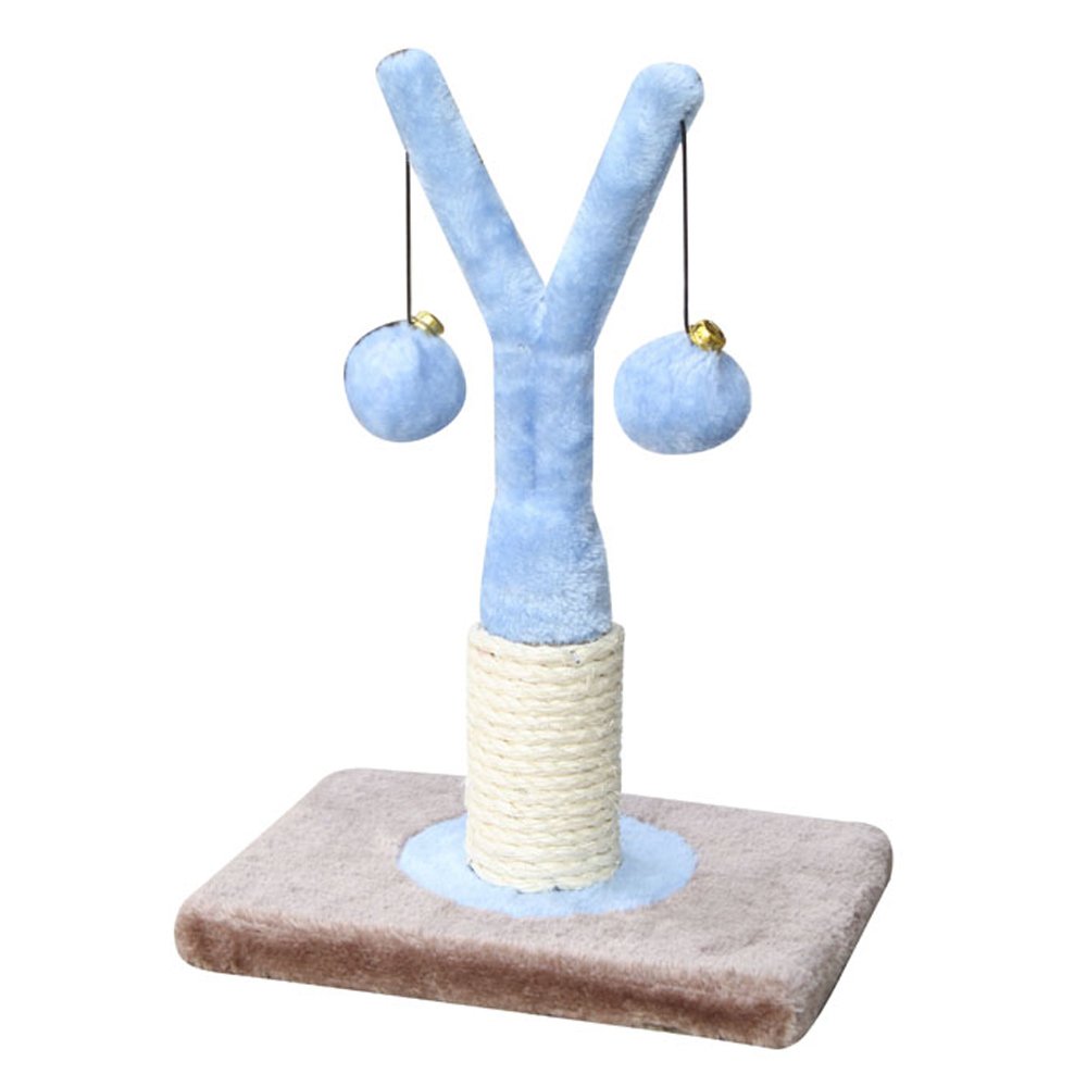 Penn Plax Y-Shaped Sisal Cat Scratching Post with Hanging Toys - Durable Kitten Scratching Pad for Indoor Cats, Perfect for Playtime & Furniture Protection