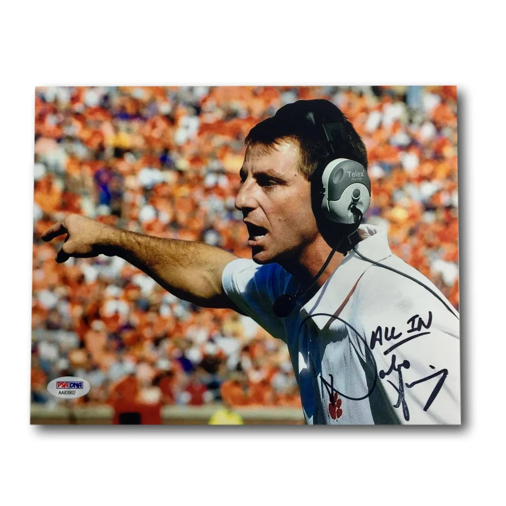 Dabo Swinney Signed Clemson Tigers Football Coach 8x10 Photo with COA & PSA Authentication - Inscribed Autograph - Perfect for Clemson Fans, Sports Memorabilia Collectors, and Home Office Decor
