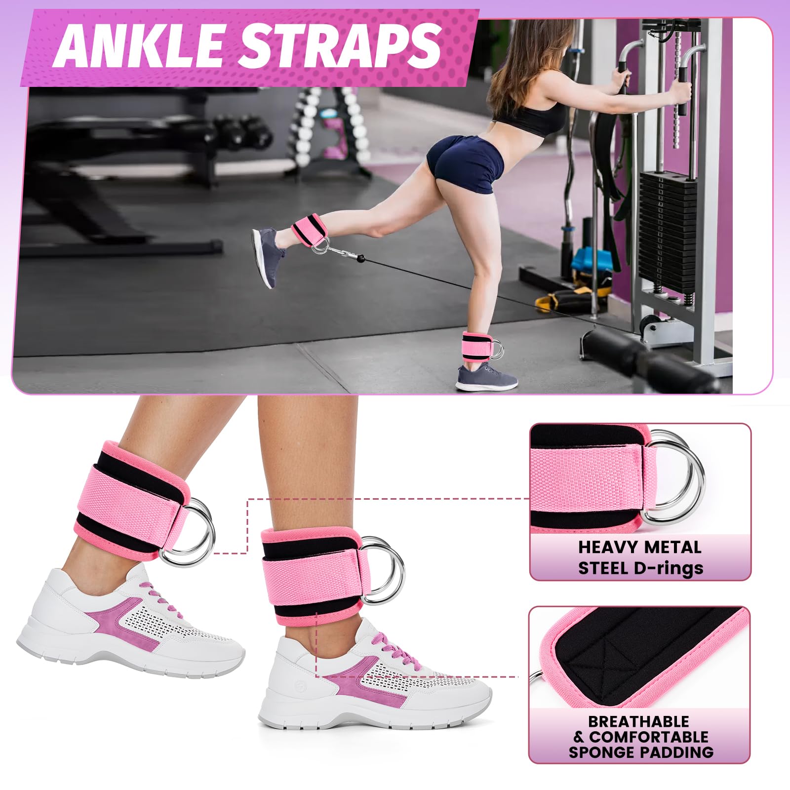 Premium Gym Barbell Pad Set - Thick Cushioned Hip Thrust Pad for Squats, Weight Lifting & CrossFit - Comfortable Workout Equipment Accessories for Home & Commercial Gyms - Perfect for Strength Training, Glute Exercises & Fitness Routines
