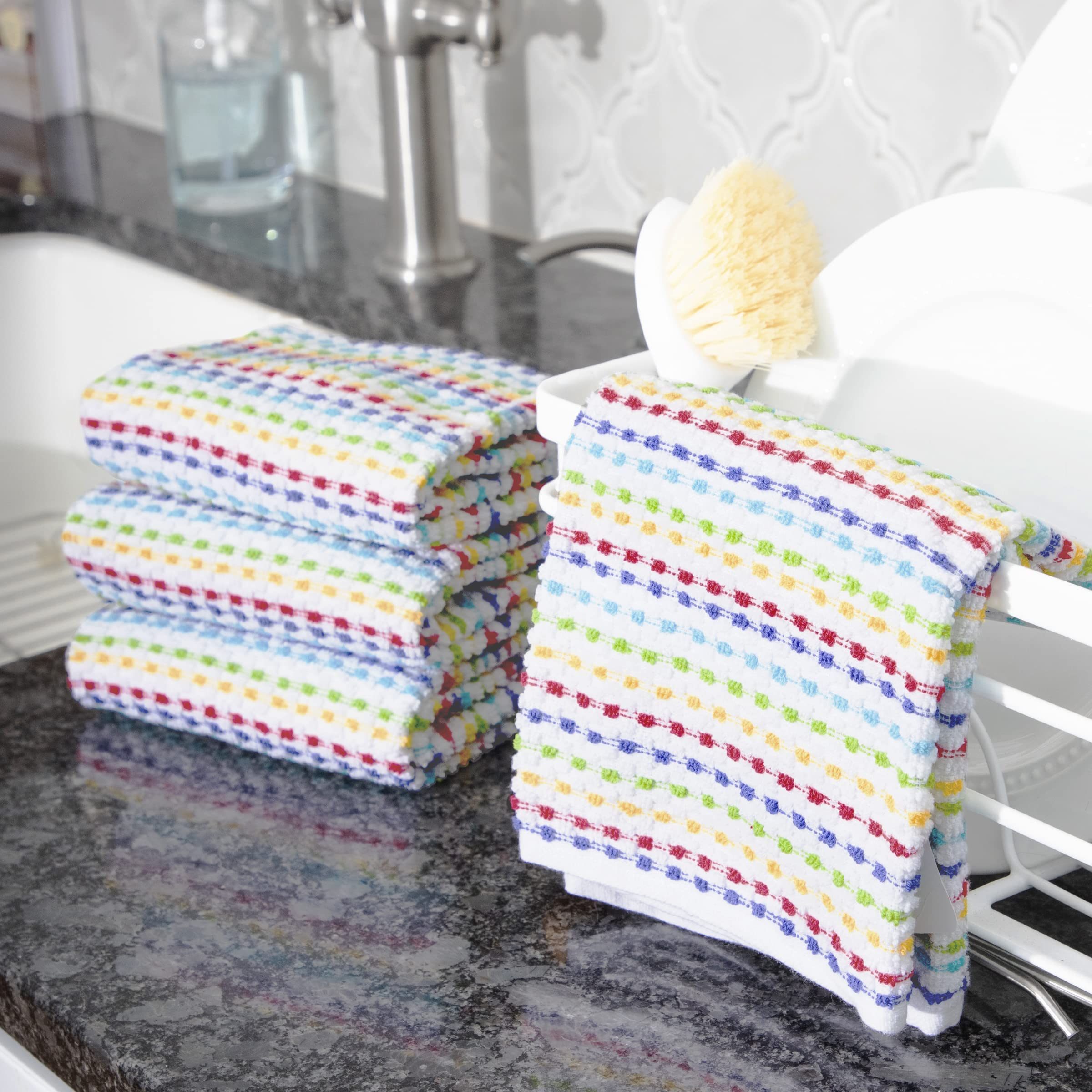 Ritz Pebble Bar Mop Towels - 100% Cotton Super Absorbent & Soft Kitchen Towels for Wiping Tables, Counters & Dishes (4-Pack) - Perfect for Summer Entertaining, Restaurant Use & Daily Cleaning