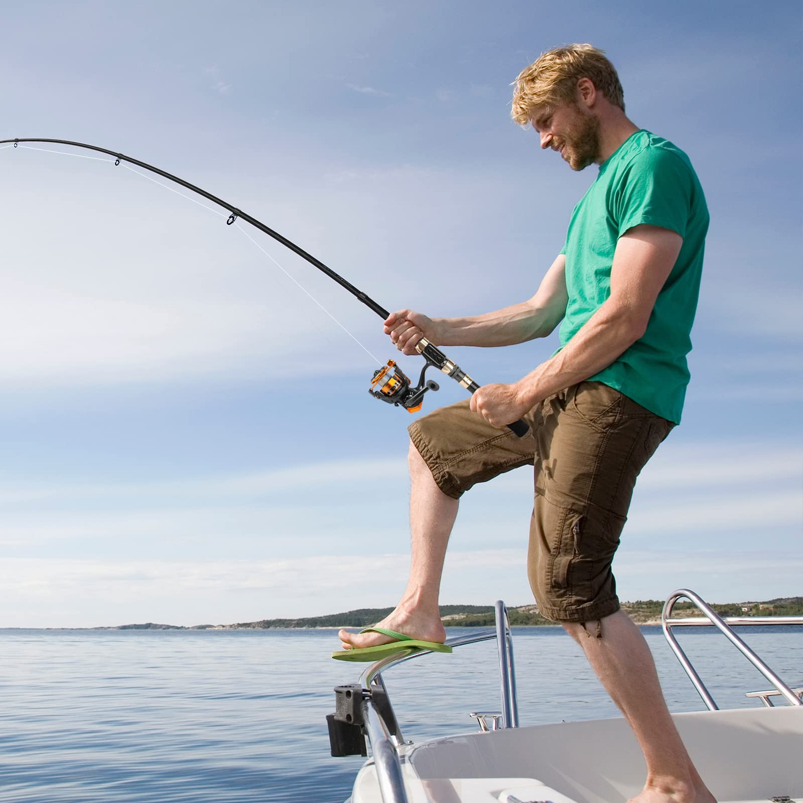 SANLIKE Carbon Fiber Fishing Rod and Reel Combo - Lightweight Travel Fishing Pole Set for Saltwater & Freshwater (Sea, Lakes, Rivers) - Perfect Fishing Gear Gift for Men - Ideal for Camping, Hiking & Outdoor Adventures