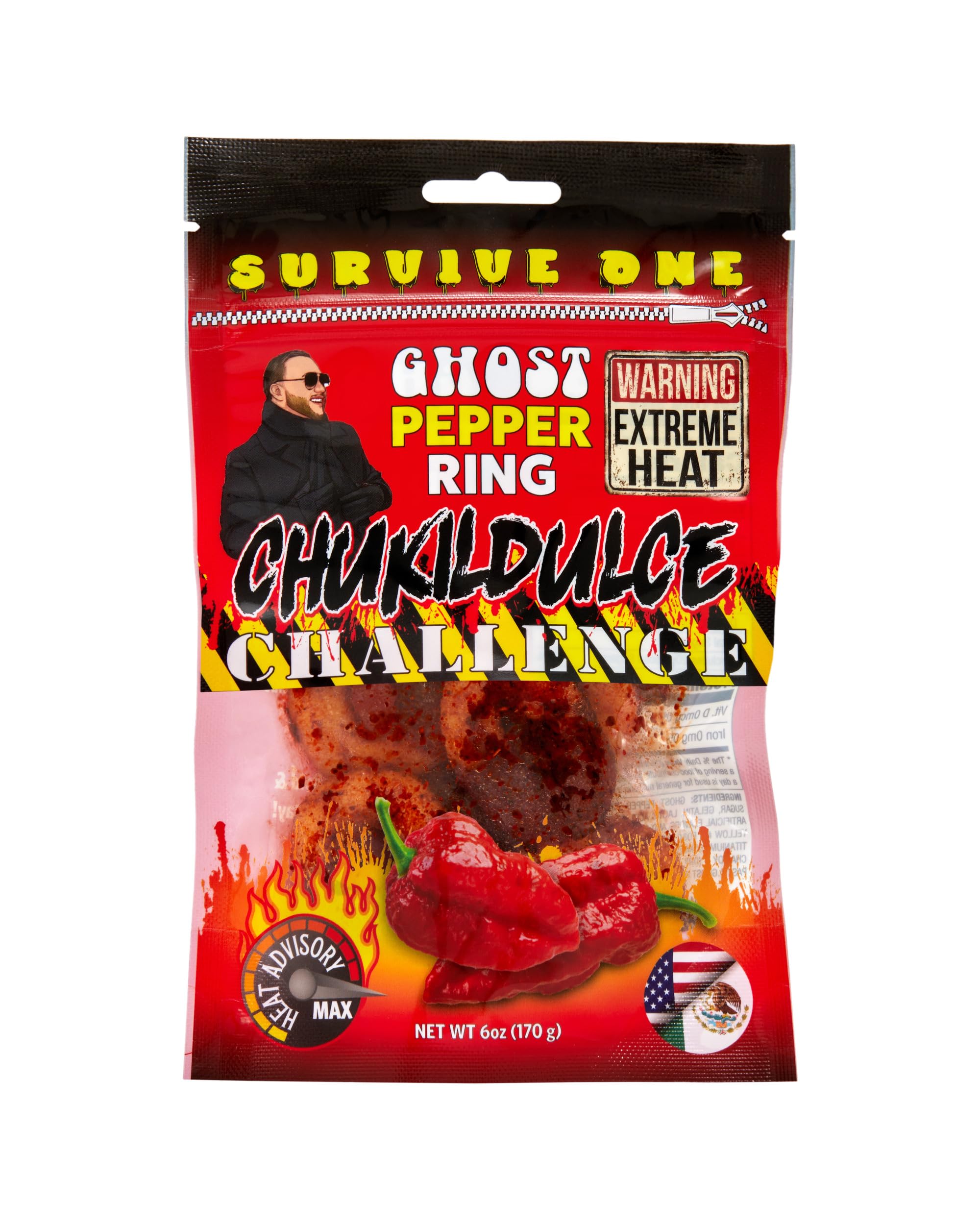 Spicy Ghost Pepper & Chamoy Gummies - Hot & Tangy Mexican Candy Snacks for Parties, Movie Nights & Adventurous Eaters