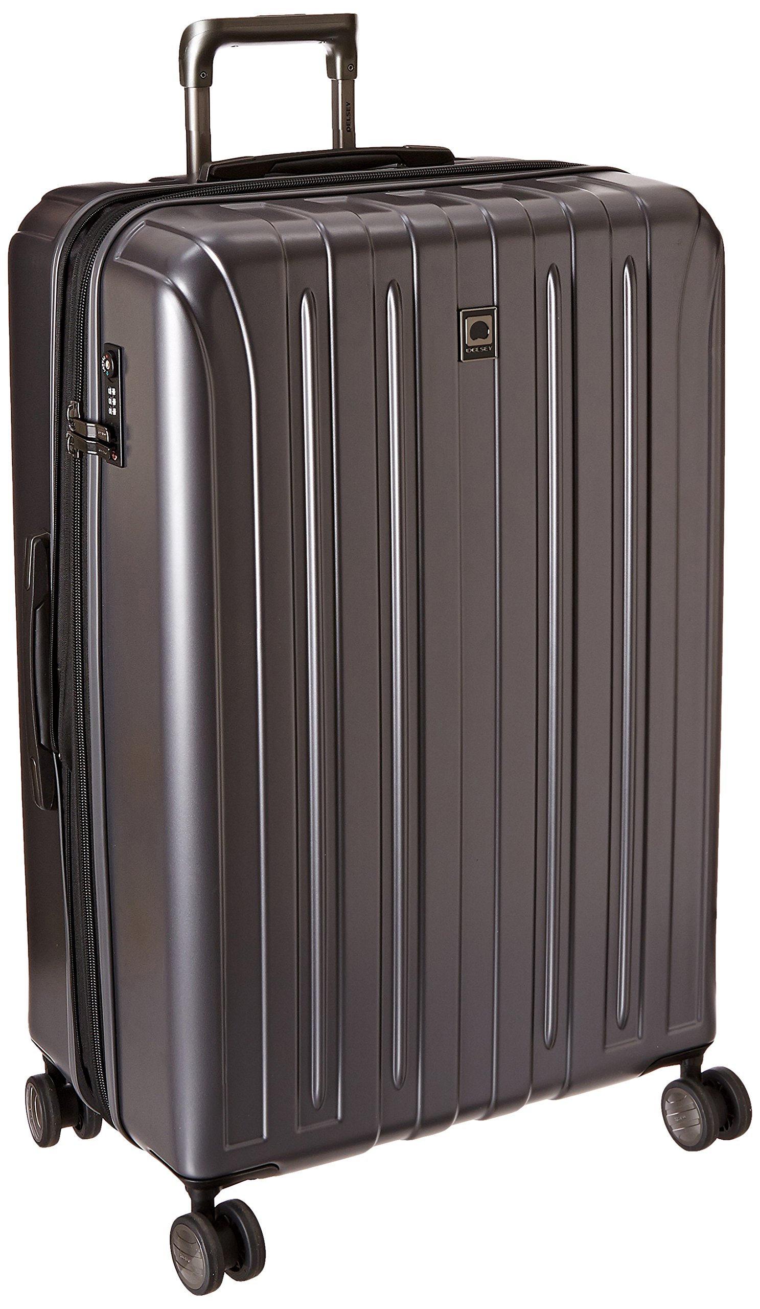 Delsey Paris Titanium Hardside Expandable Luggage with 360° Spinner Wheels - 29 Inch Checked Large Suitcase, Graphite | Perfect for International Travel & Business Trips