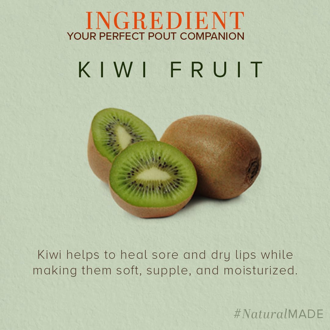 Khadi Natural Kiwi Fruit Lip Balm with Beeswax & Honey | Herbal Moisturizing Lip Care for Dry & Chapped Lips | Chemical-Free, Vegan Formula | Unisex Lip Treatment | Pack of 3 (15g) | Perfect for Winter Skincare & Daily Hydration