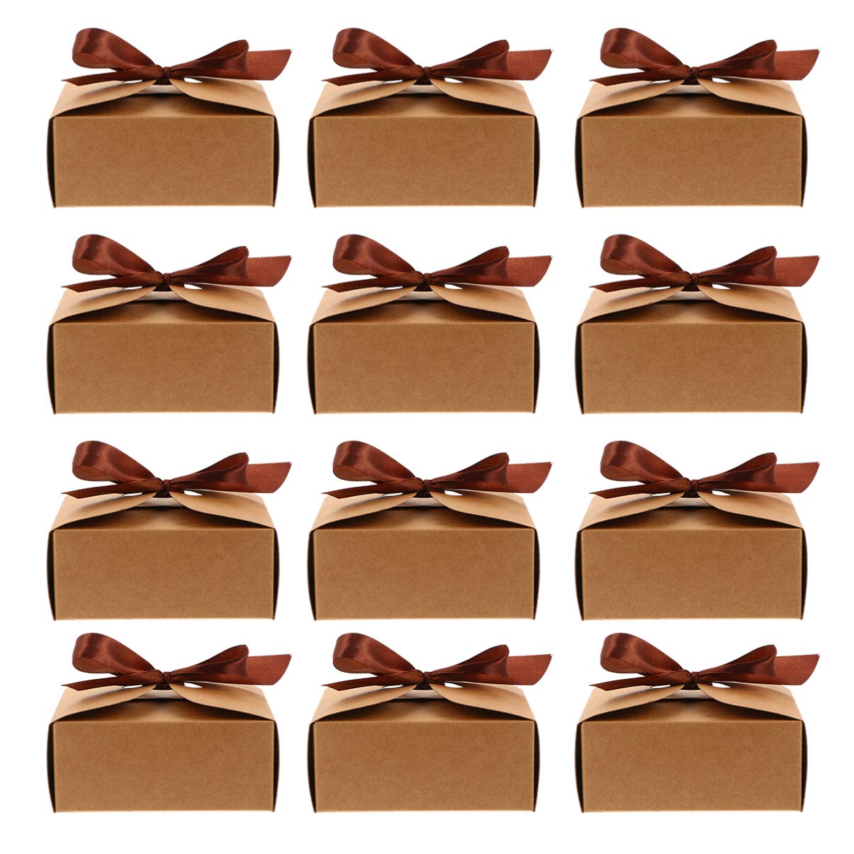 20Pcs Kraft Paper Candy Boxes - Eco-Friendly Wedding Treat Containers for Cookies, Biscuits & Pies | Perfect for Birthday Parties, Baby Showers & Wedding Favors | Reusable & Food-Safe Kraft Paper Trays