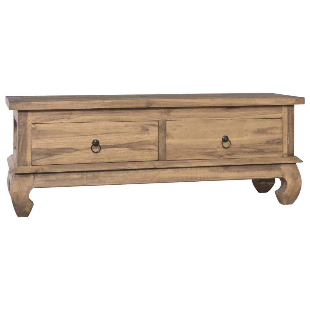 Rustic Solid Teak Wood TV Stand Entertainment Center - 43.3